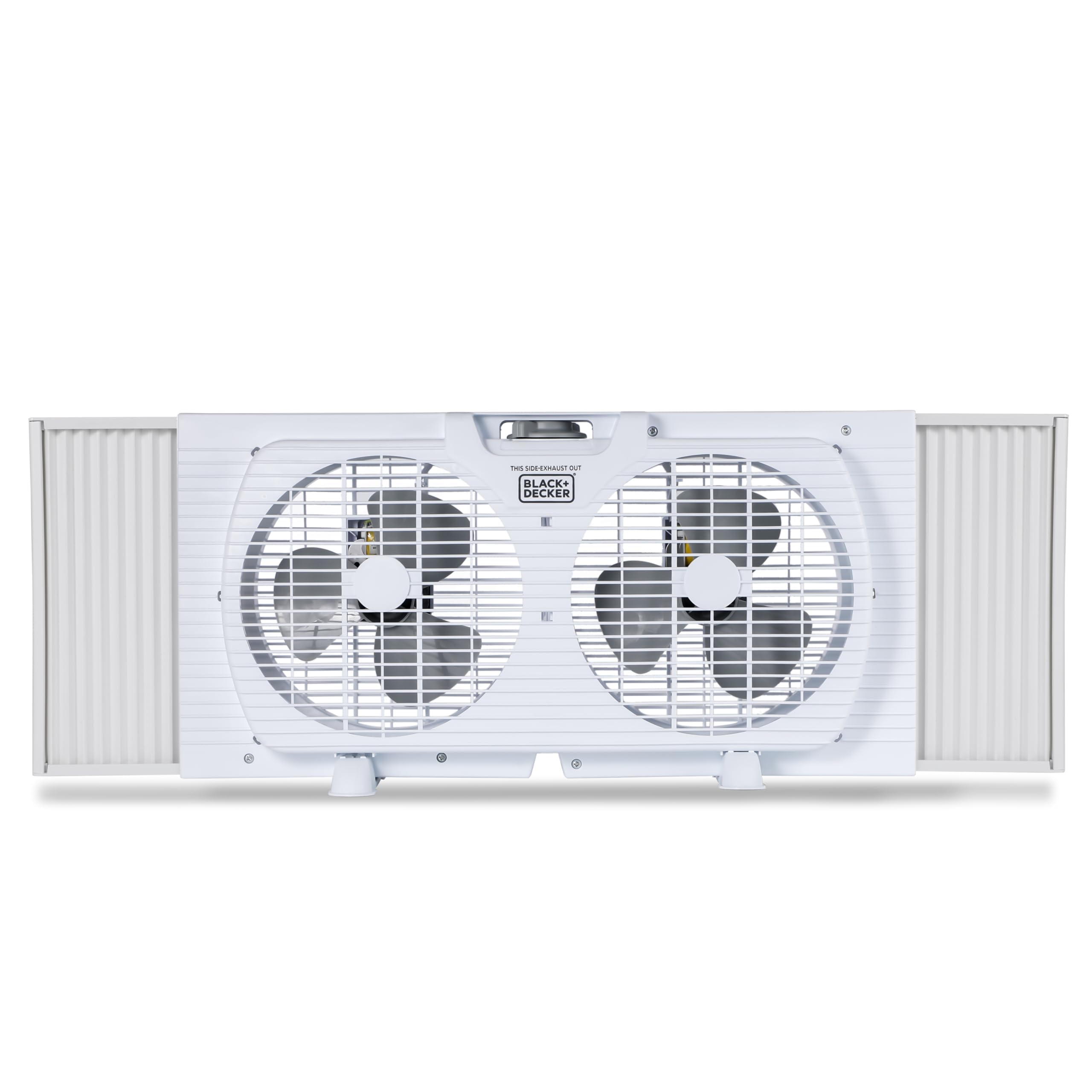 Black+Decker 9'' Dual Window Fan For Window Screen With 2 Speed Settings, Twin Window Fan With Mechanical Controls And Removable