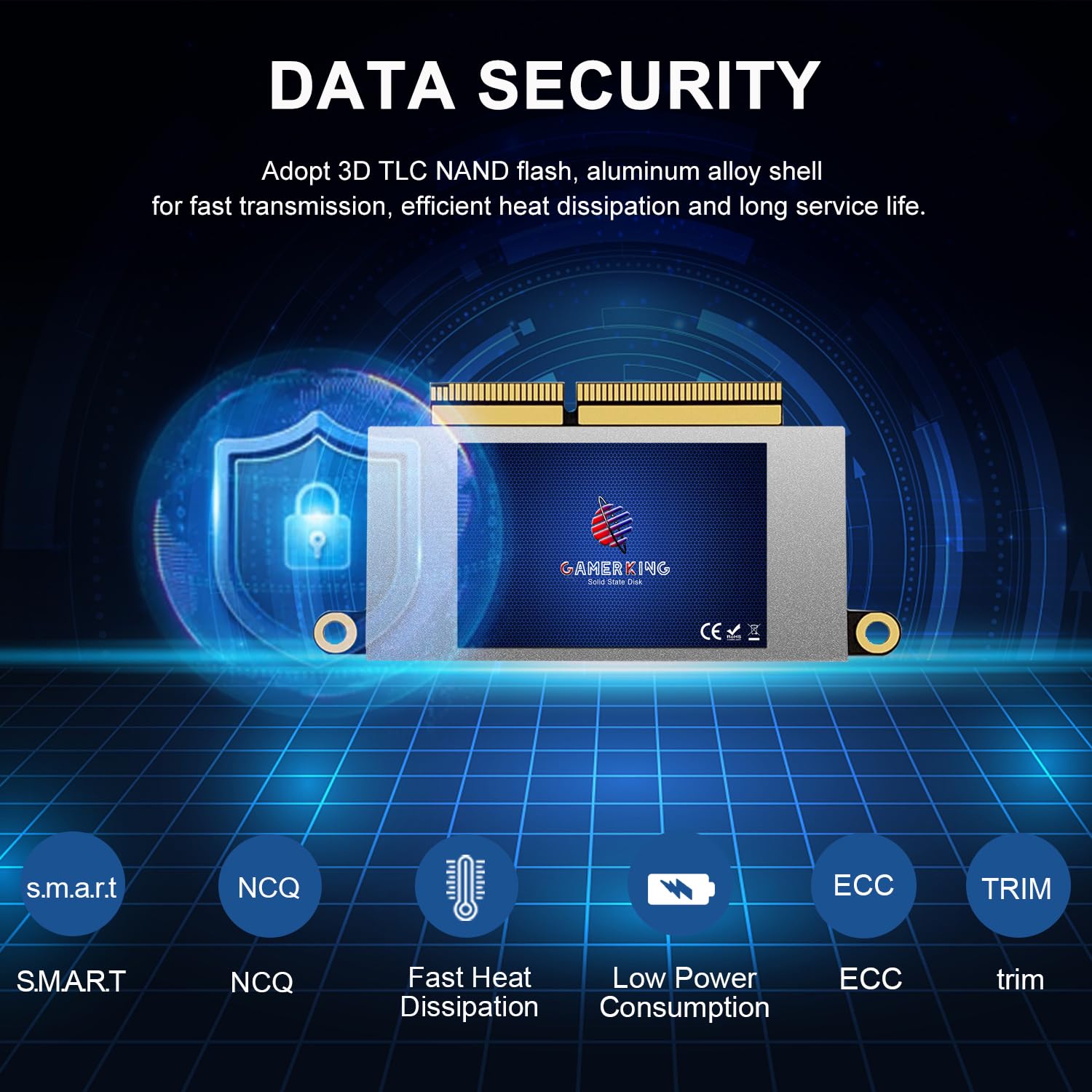 Gamerking (Original Interface 256Gb Ssd For Macbook Pro A1708 2016 2017 No Touchbar, M.2 Nvme Pcie Gen3X4 3D Nand Tlc High Performance Replacement Ssd For Upgrade Speed & Storage, Macos Preinstalled