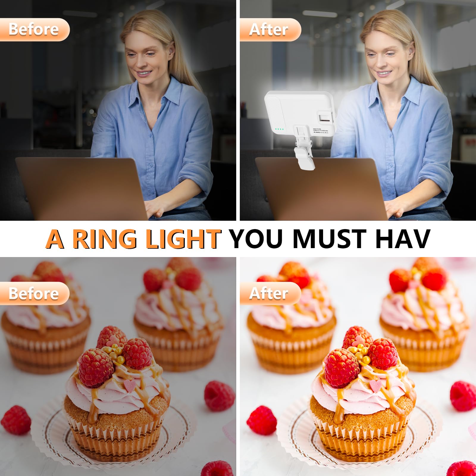 Selfie Light For Iphone   Bansine Usb Rechargeable Led Phone Light   Portable Photo Light With 97+ Cri, Up To 6500K Color Temper