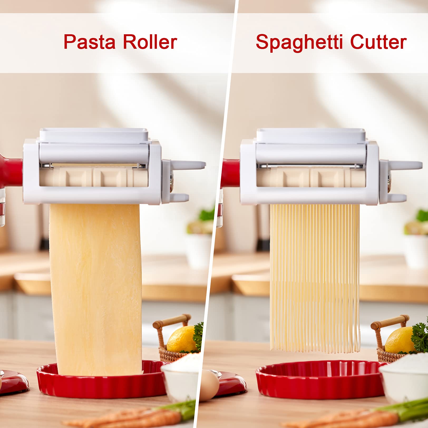 Antree 3 In 1 Pasta Attachment & Ravioli Attachment For Kitchenaid Stand Mixers, Pasta Maker Accessories Included Pasta Sheet Ro