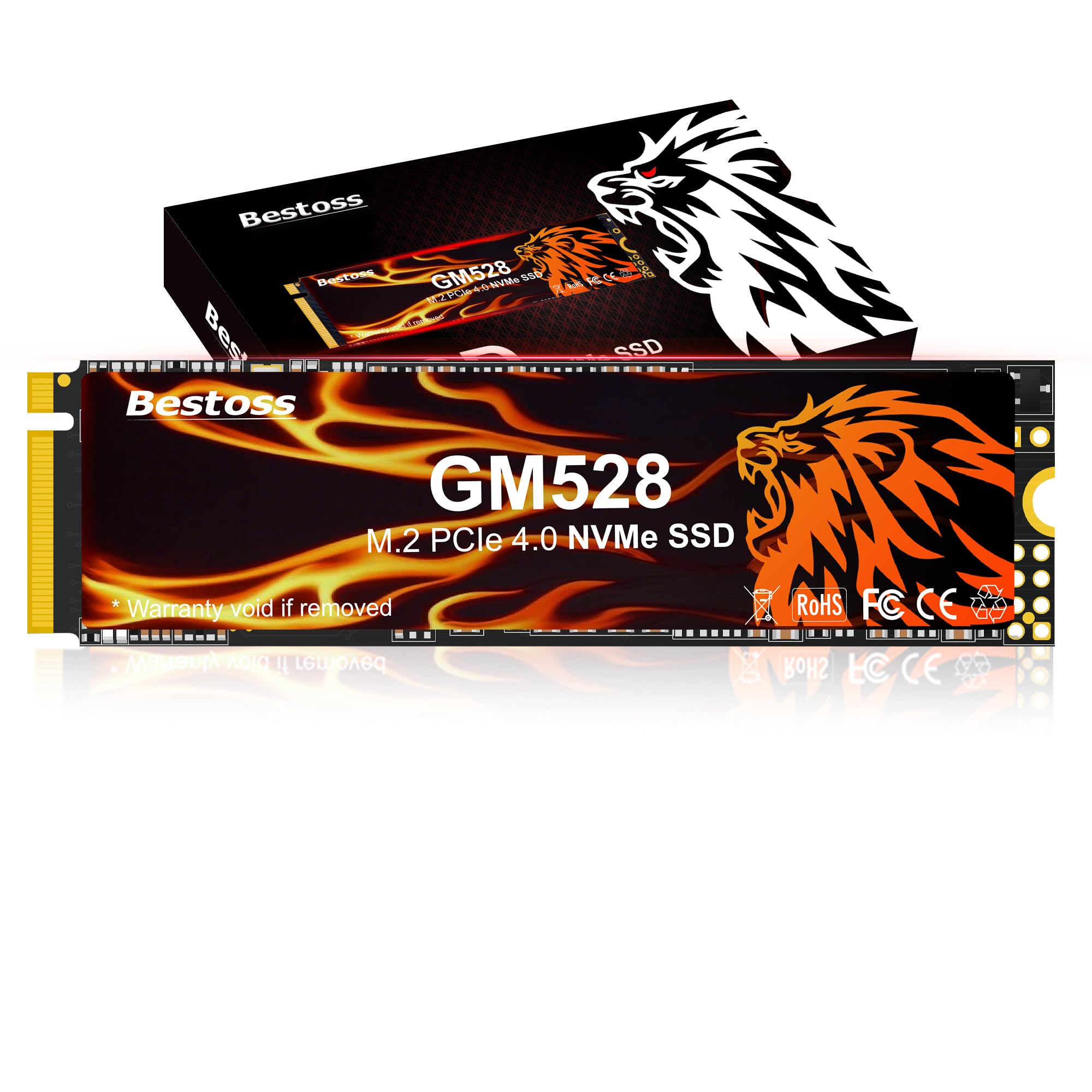 Bestoss GM528 M.2 SSD NVMe PCIe 2280 Internal Solid State Hard Drive, Up to 5000 MB/s, 3D NAND SLC Cache, SSD for Gaming PC Stor
