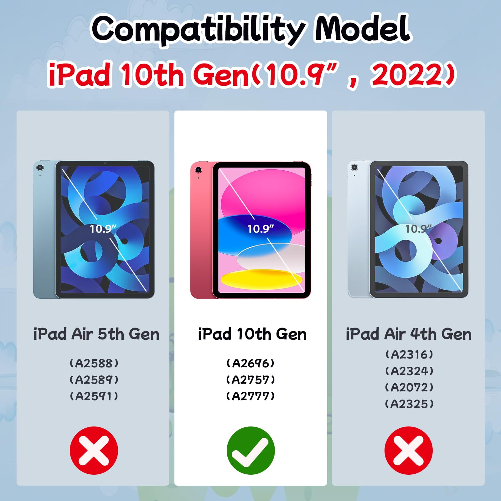 Billisgova Case For Ipad 10Th Generation 10.9 Inch 2022 Super Protection Kids Ipad 10Th Gen Case With Pencil Holder Practical Ha