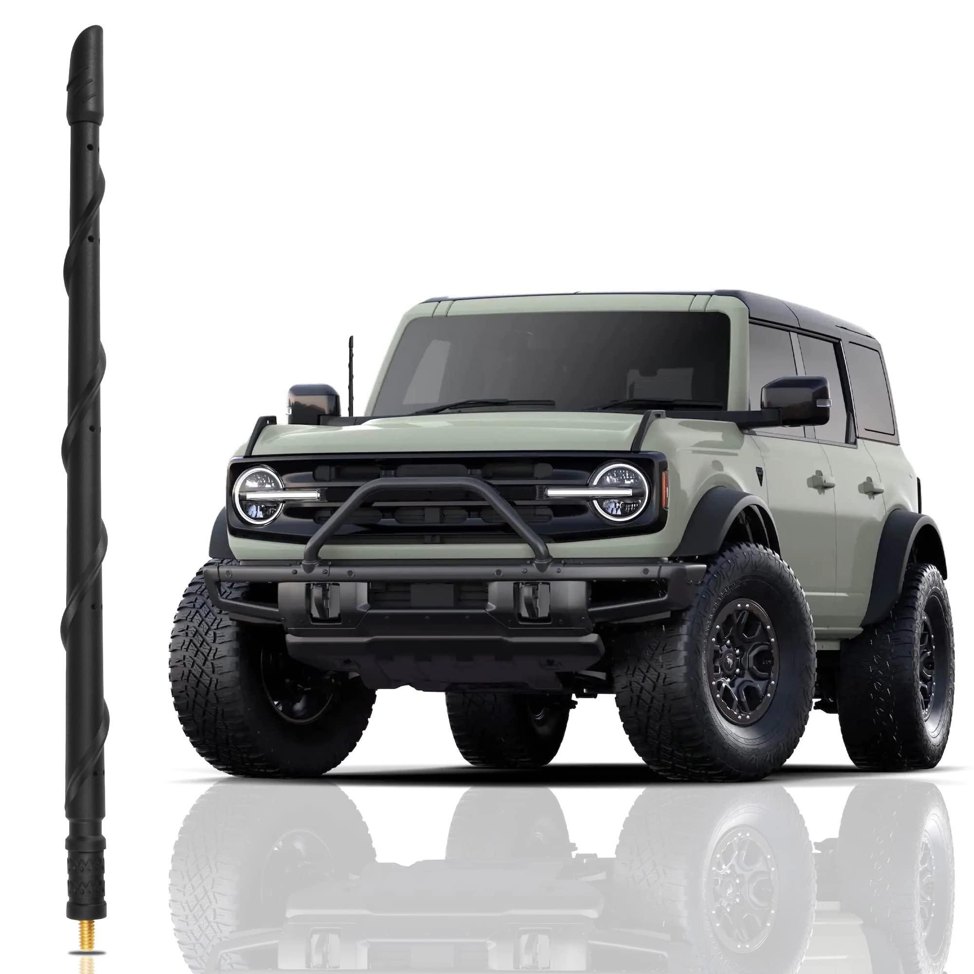 Vofono 13 Inch Antenna For Ford Bronco 2021 2024, New Spiral Flex Rubber Bronco Short Antenna Replacement Ford Bronco Accessories