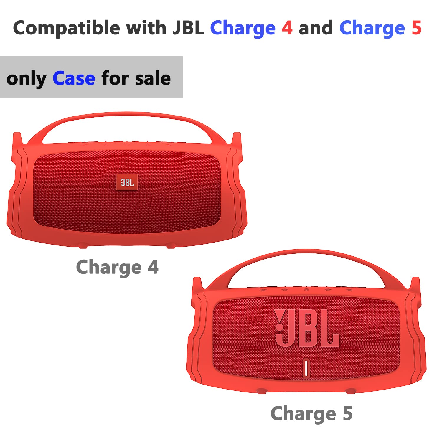 Silicone Cover Case Compatible With Jbl Charge 4/Charge 5 Portable Bluetooth Speaker, Soft Skin Sleeve For Jbl Charge 4/5 Blueto