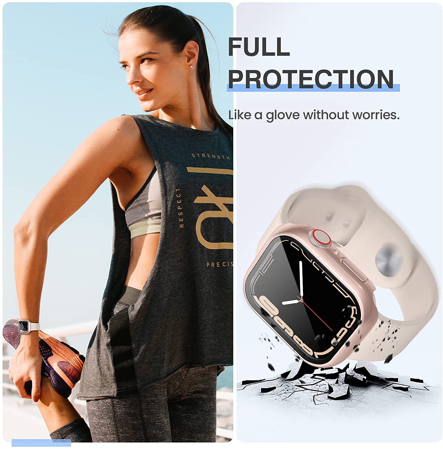 Tensea [3Pcs For Apple Watch Screen Protector Case 40Mm Se 3Rd/Se 2Rd Generation/Se/Series 6/5/4 Accessories, Iwatch Protective