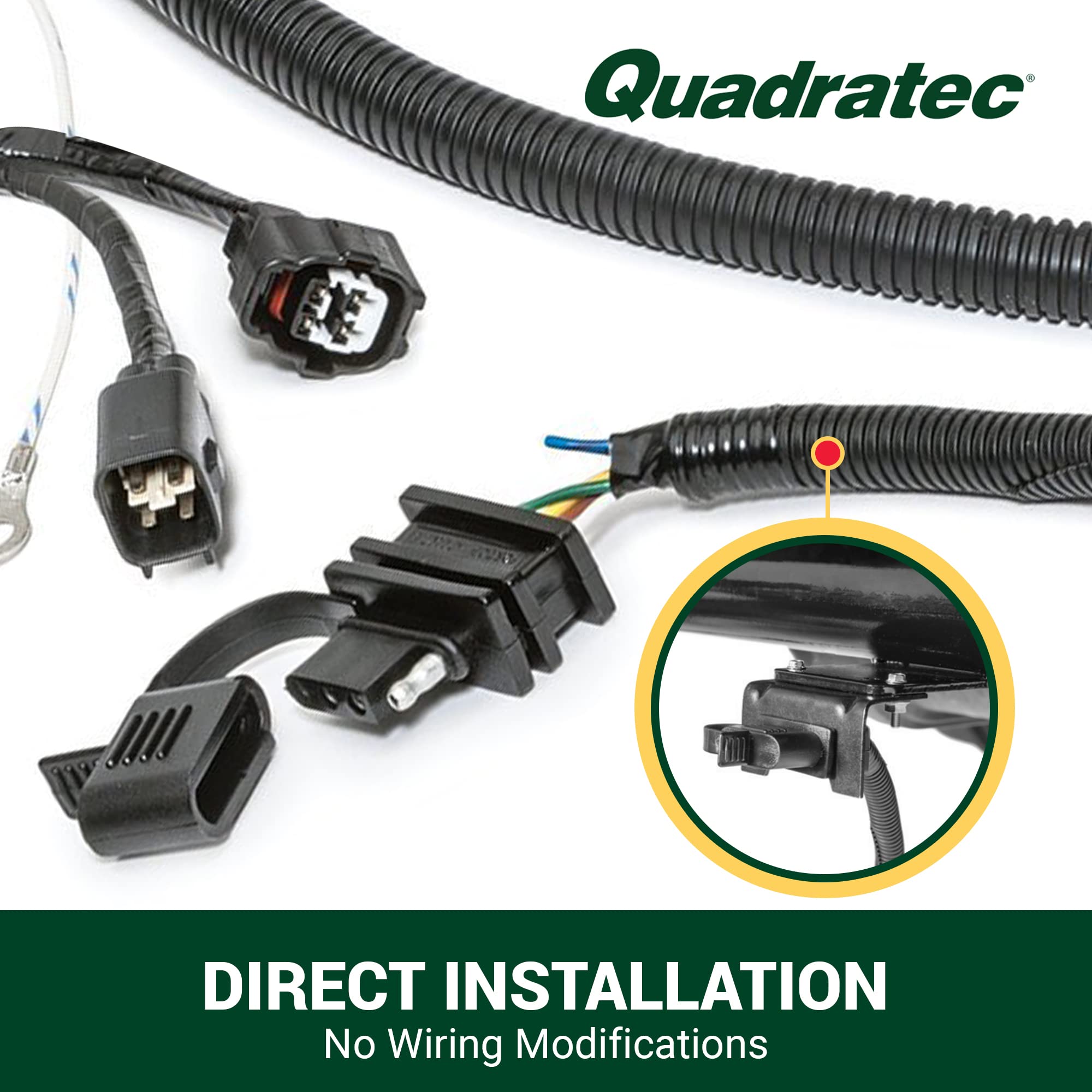 Quadratec Plug & Play Tow Hitch Wiring Harness   Fits Jeep Wrangler Tj, Lj 2005 2006   No Cutting Or Splicing Required   Compati