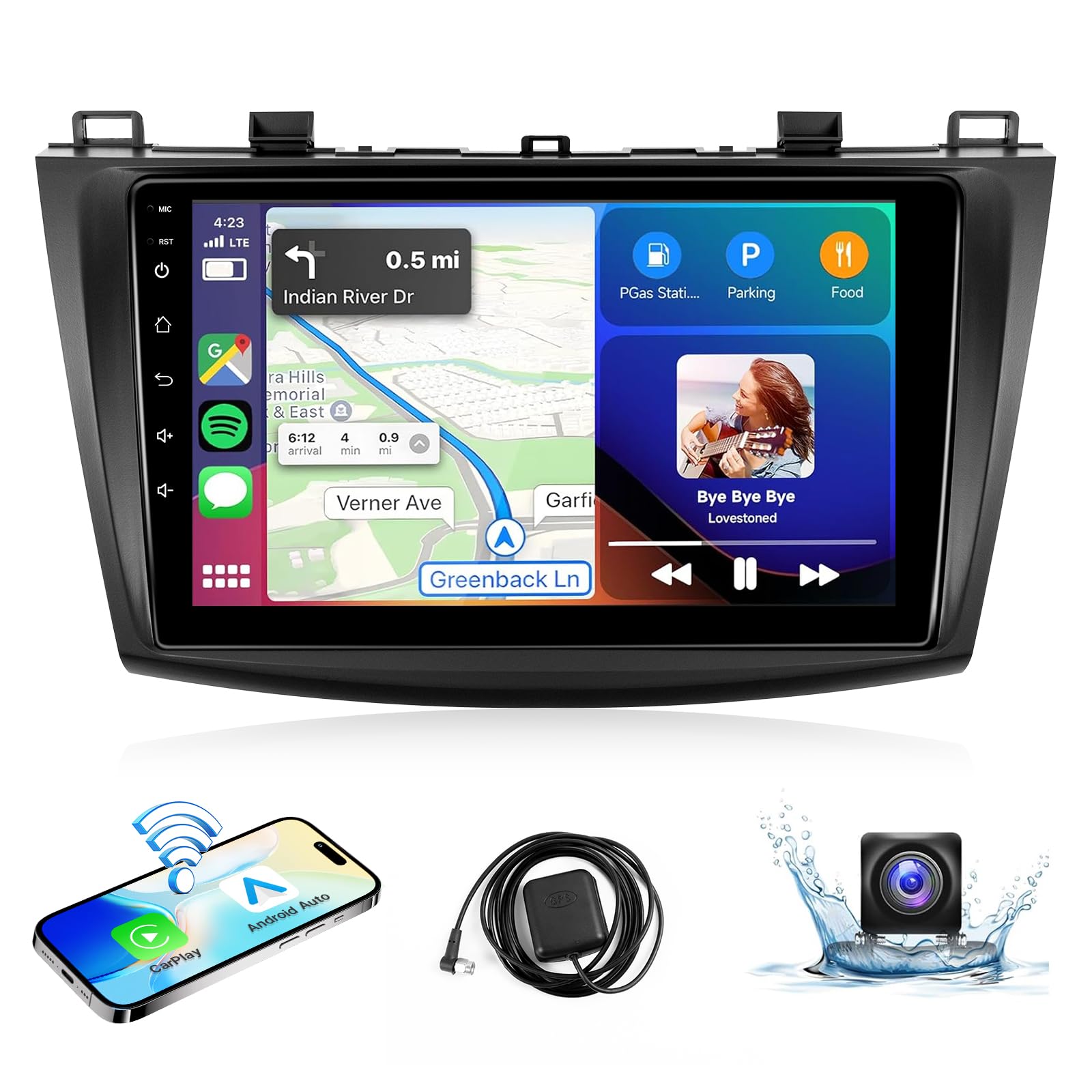 Leadfan Car Radio Stereo for Mazda 3 2009 2010 2011 2012 2013 Stereo Wireless CarPlay/Android Auto/Mirrolink 9 inch Touch Screen
