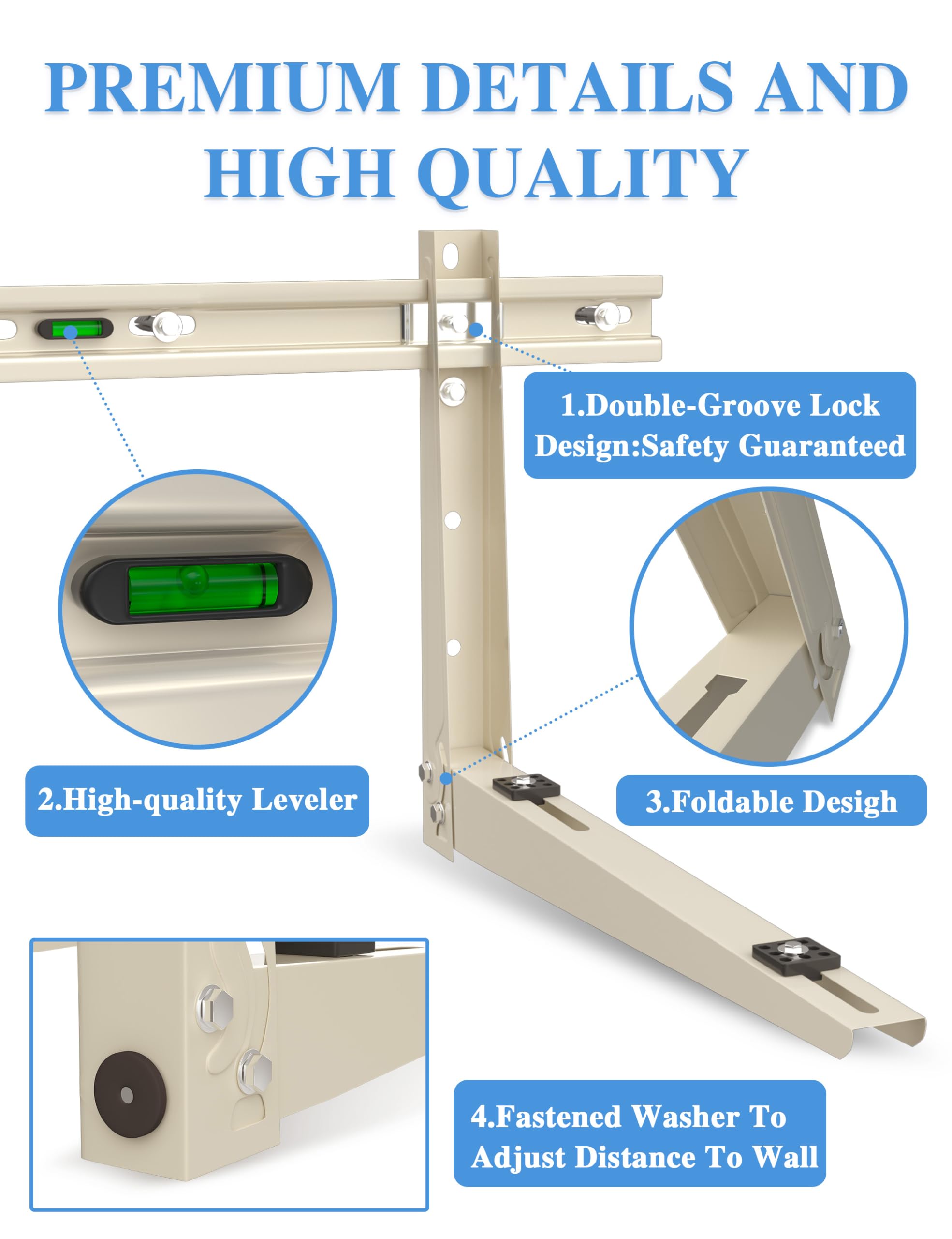 Mini Split Mounting Brackets For Outside, Condenser Bracket With Leveler For 7000 Btu To 24000 Btu Outdoor Ductless Mini Split A