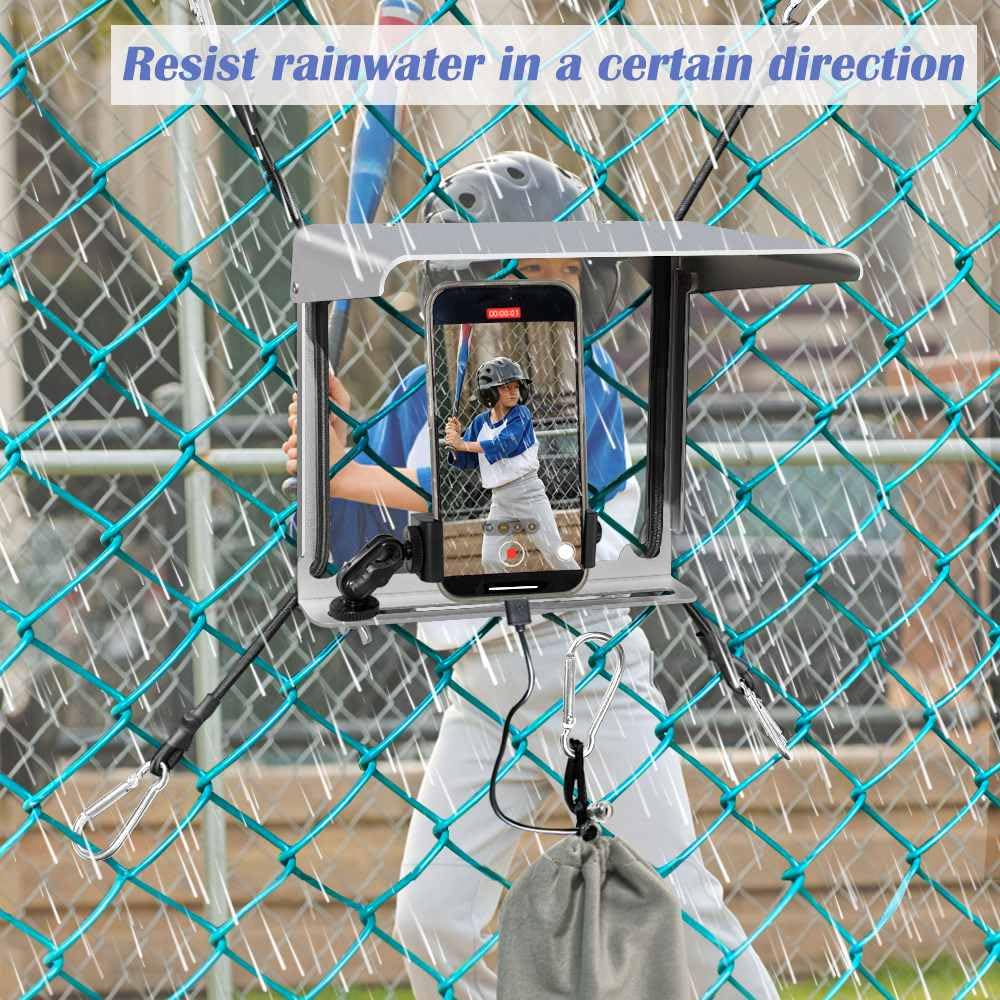 Bumove Phone Fence Mount With Shade, Fence Phones Holder For Iphone, Mevo Start, Gopro And Other Action Cameras, Perfect For Rec