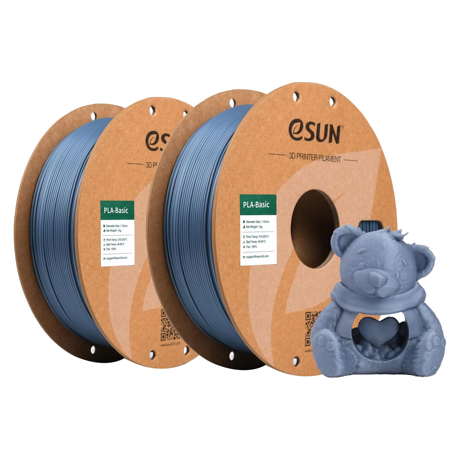 eSUN PLA Basic Filament 1.75mm, 1KG Spool (2.2 LBS) High Speed Printing 3D Printer PLA Filament, Designed for Fast Printing, Gre