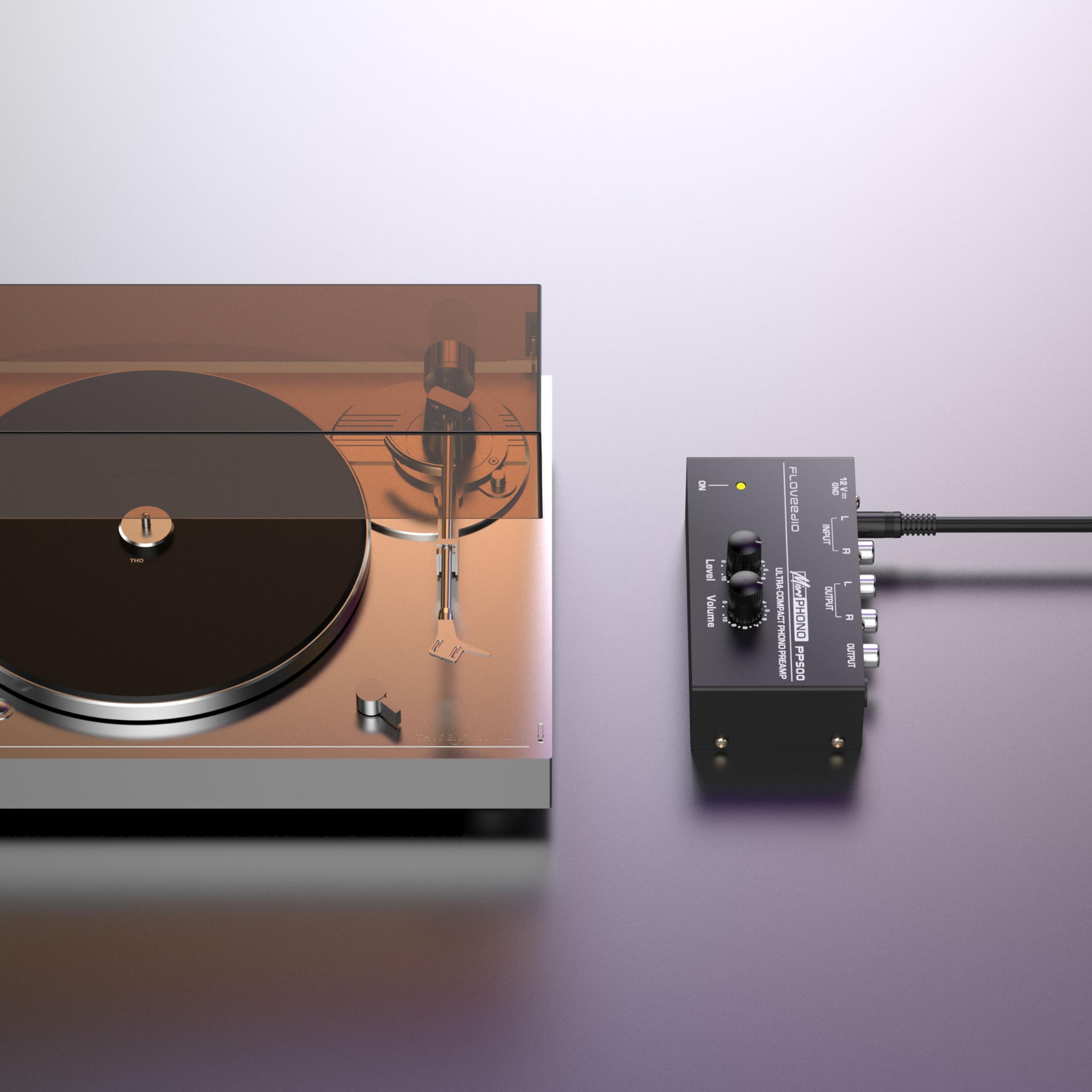 Floveedio Phono Preamp For Mm Turntable Mini Stereo Audio Hi Fi Phonograph/Record Player Preamplifier With Trs Headphone Jack An