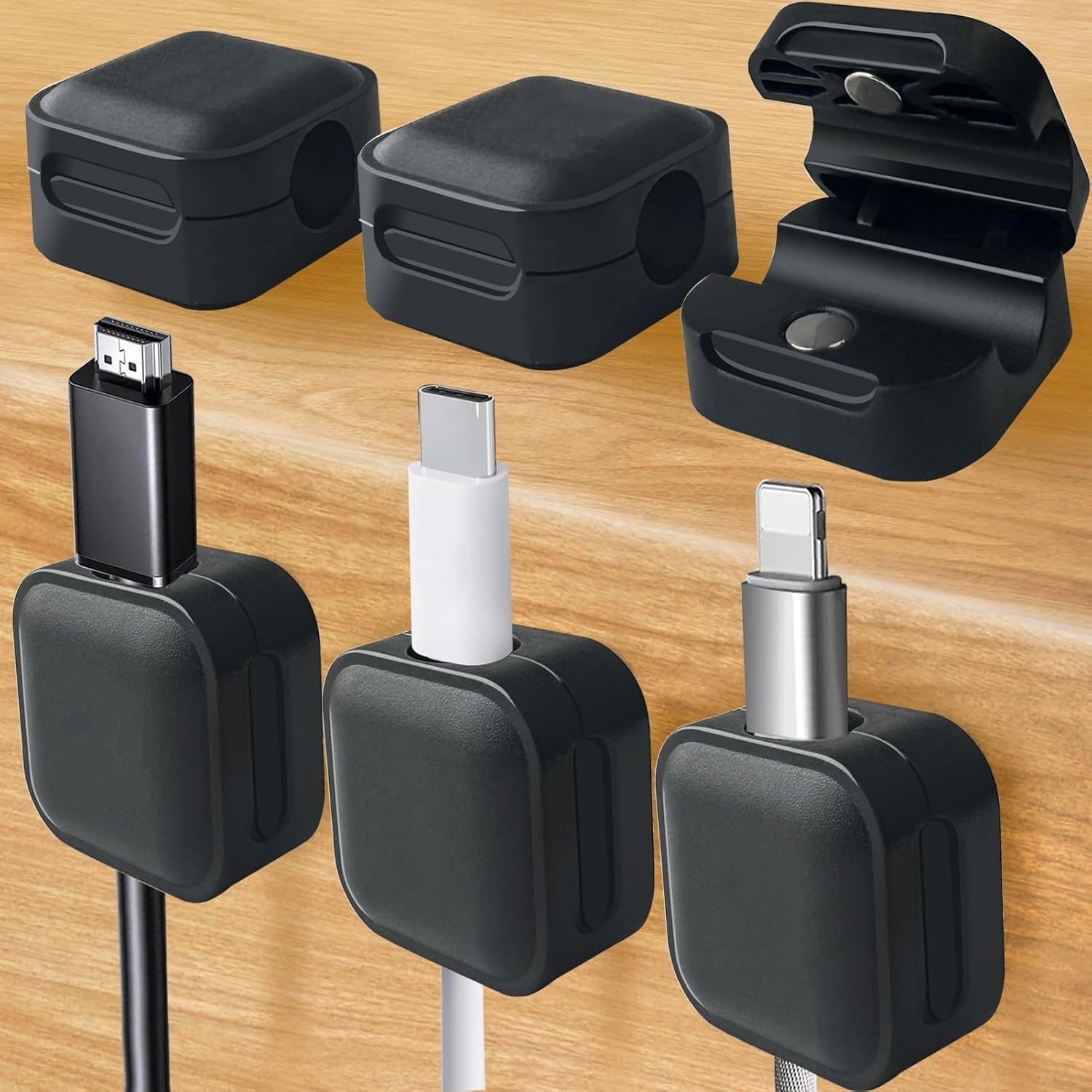 6 Pack Magnetic Cord Organizer Cord Holder,Vastweitao Easy Secure Adhesive Cable Management For Home Office Desk Phone Car Wall