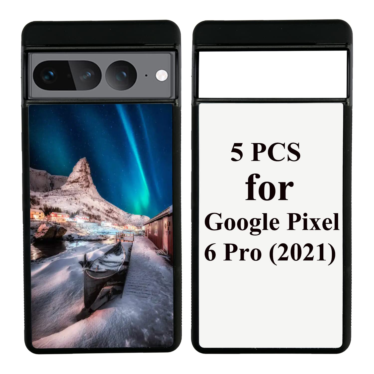 Justry 5Pcs Sublimation Blanks Phone Case Bulk Covers Compatible With Google Pixel 6 Pro (2021), Easy To Sublimate Diy Customize