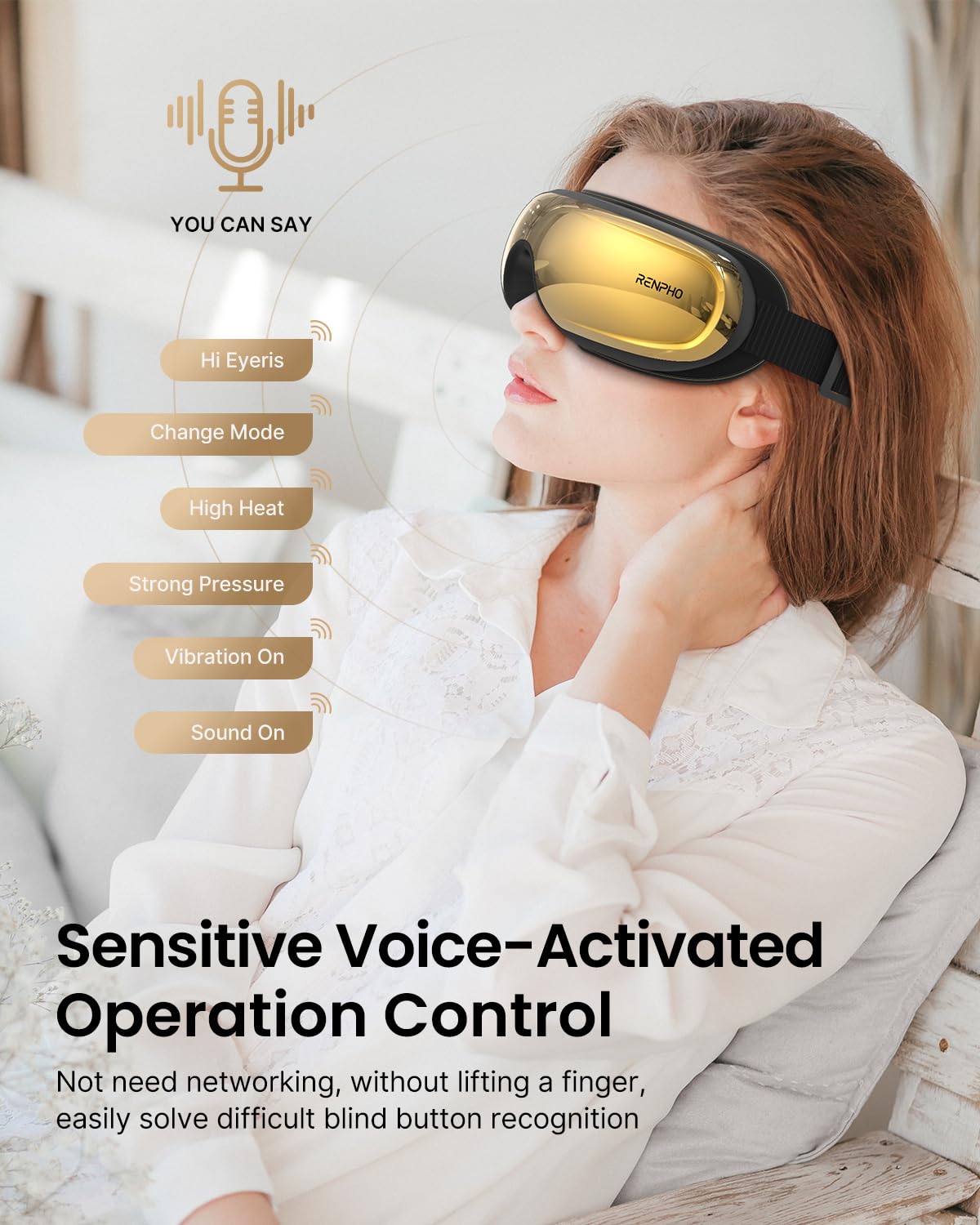 Renpho Valentines Day Gifts, Eye Massager With Heat And Cooling, Fsa/Hsa Eligible, Eyeris 3 Voice Controlled Heated Eye Mask Wit