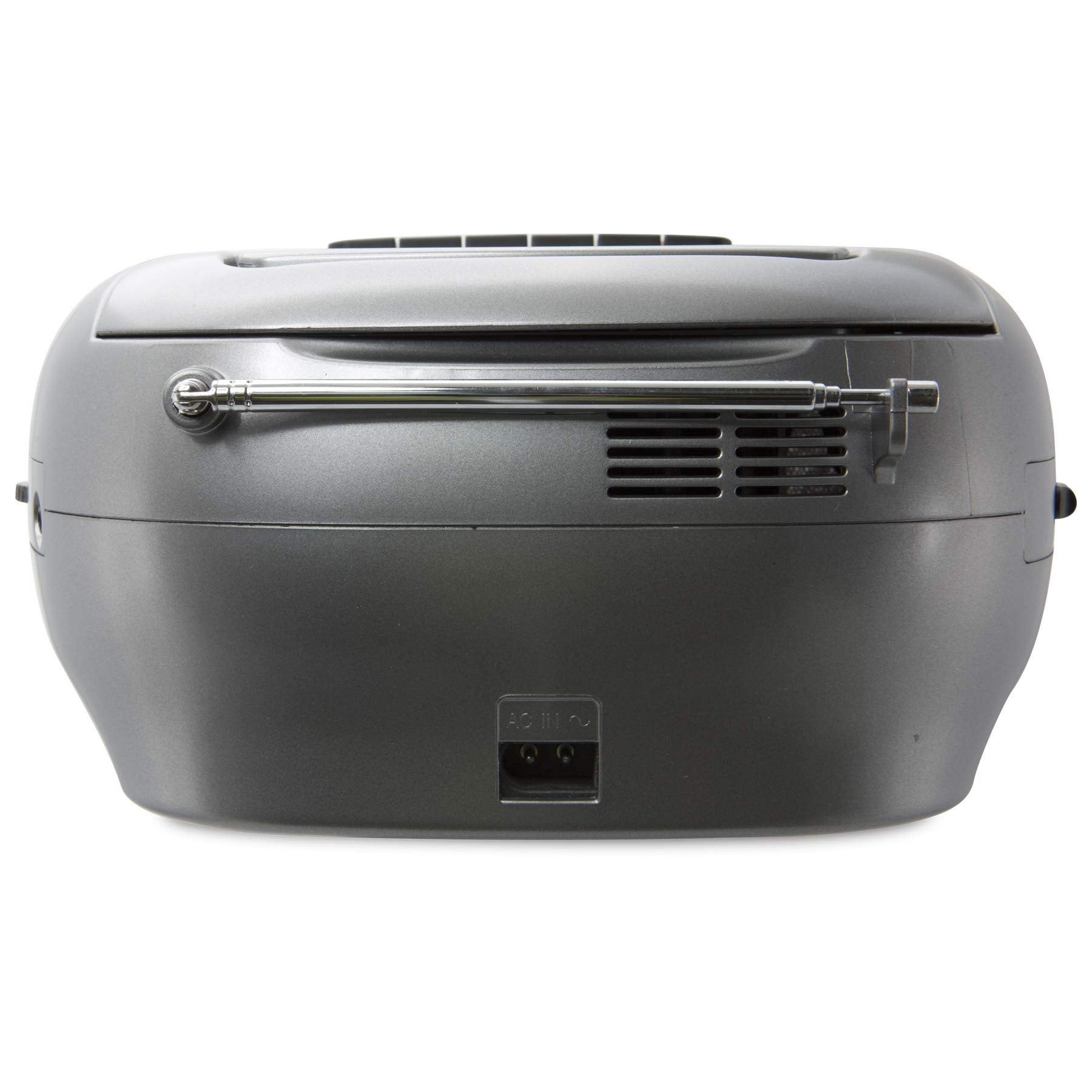 Gpx Bca209S Portable Am/Fm Boombox With Cd And Cassette Player, Silver/Gray