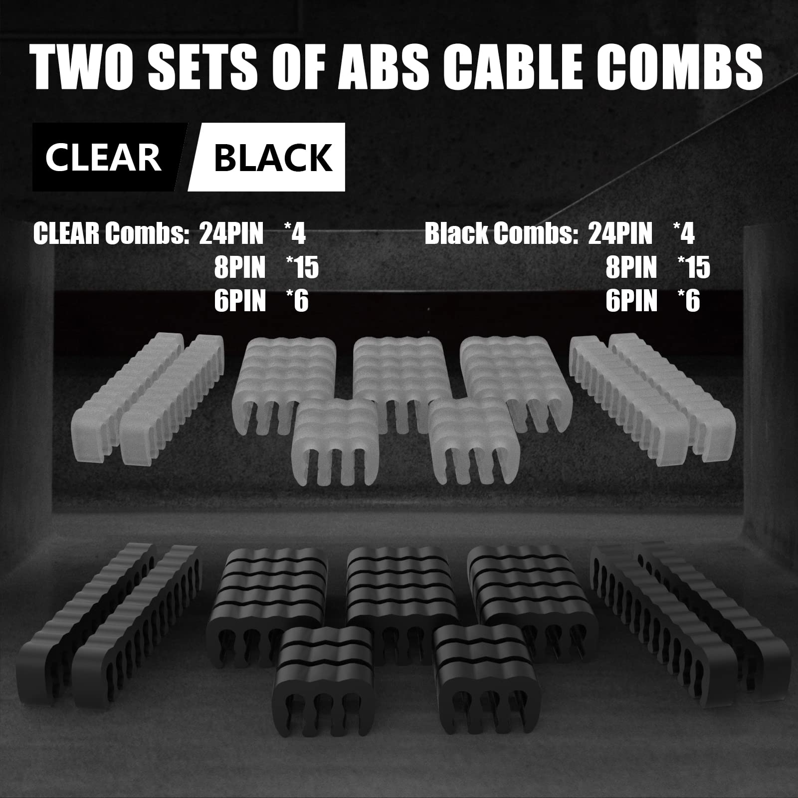 Abno1 Psu Cable Extension Kit 30Cm Length With Two Sets Of Cable Combs,1X24Pin/2X8Pin(4+4)/3X8Pin(6P+2P) Pc Sleeved Cable For At