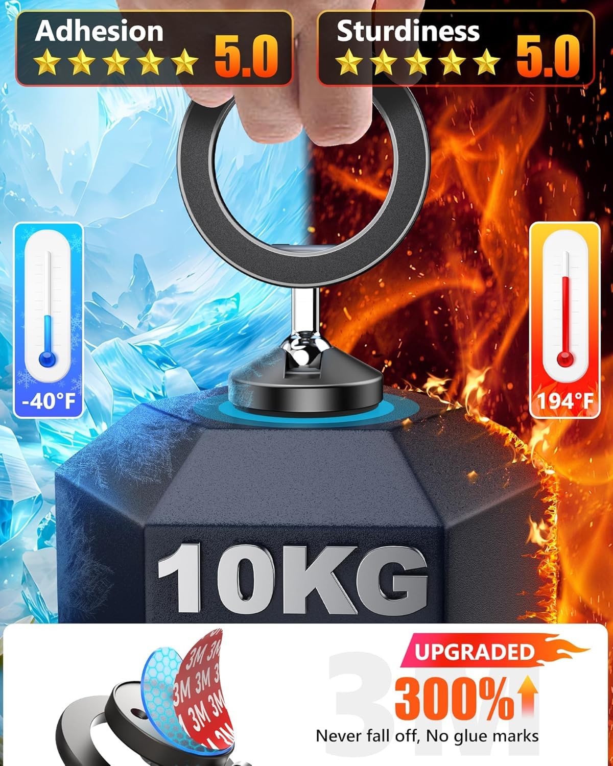 Jczt [All Metal] For Magsafe Car Mount, [Upgrade Strong Adhesive] Magnetic Car Phone Holder For Car Dashboard Sticky, Car Phone