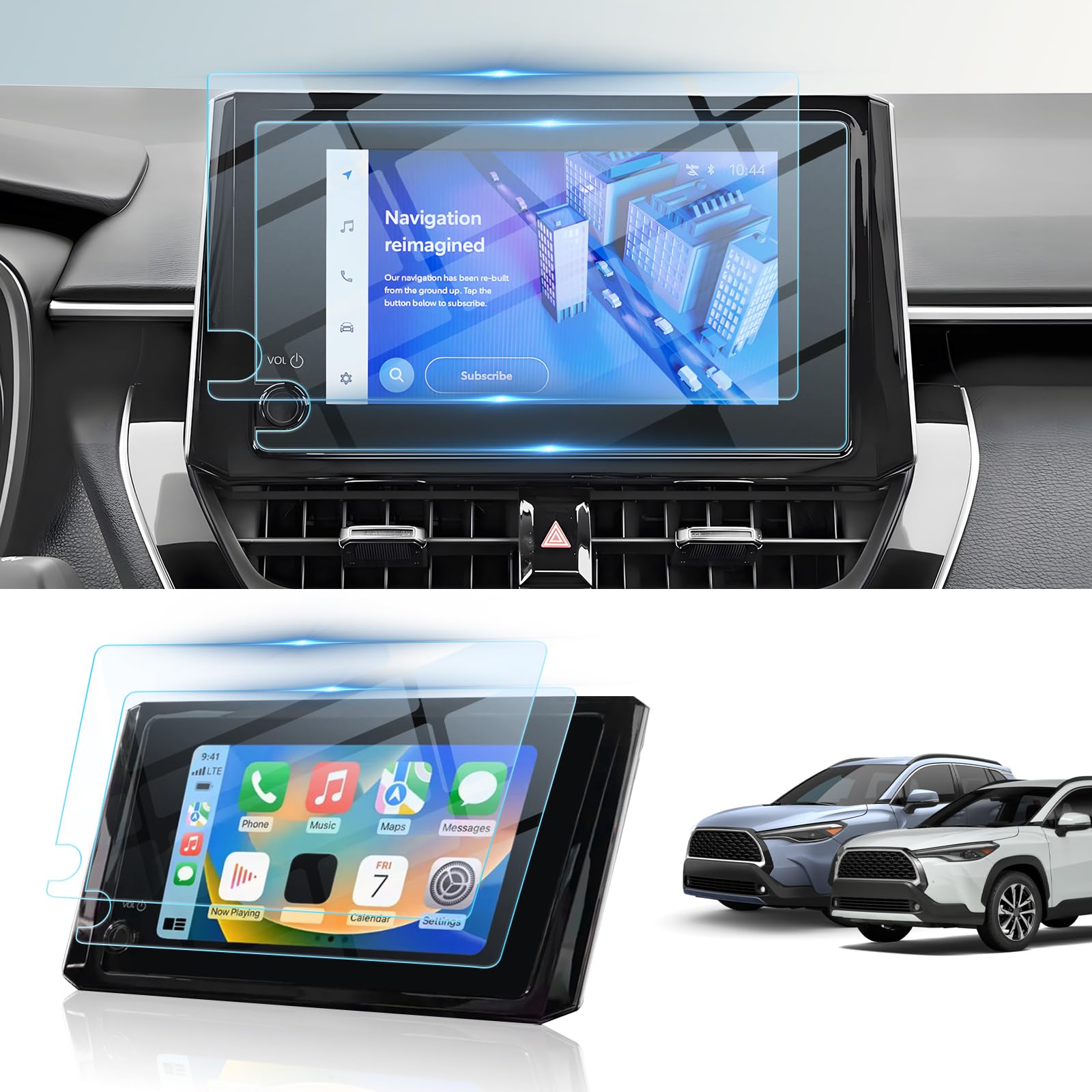 Bibibo 2Pcs 2024 2025 Corolla Screen Protector For 2023 2024 2025 Toyota Corolla /Corollacross (L/Le/Xle/Hybrid S/Hybrid Se/Hybrid Xse) 8 Inch Display, Tempered Glass [Anti Glare& Scratch Ultra Clear] Toyota Corolla Corolla Cross Accessories 2023 2025
