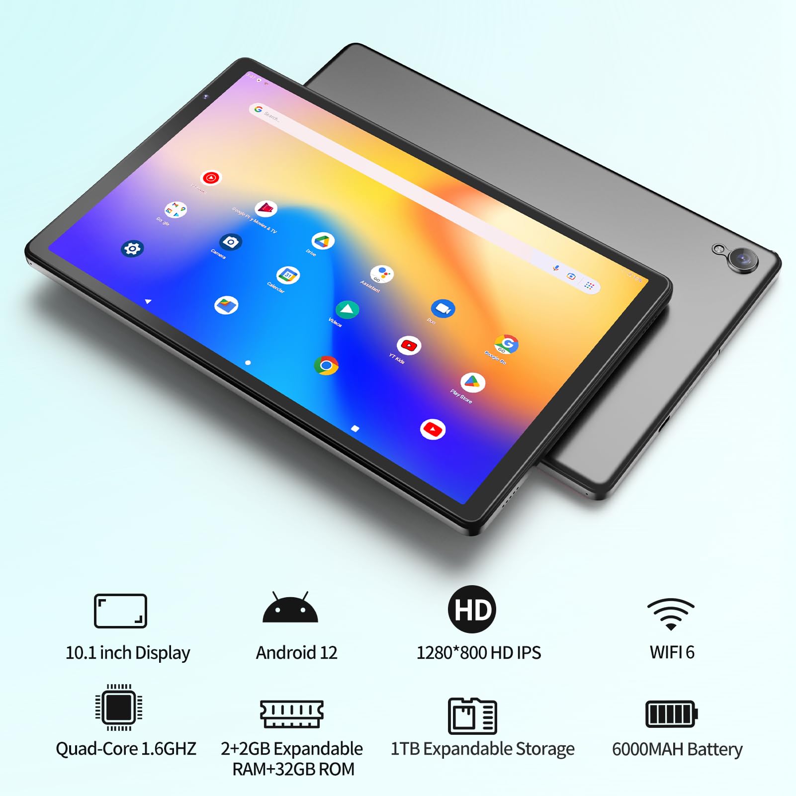Newision 10 Inch Android Tablet With Case, Tablet Pc Android 12 With 4Gb(2+2Gb Expand) Ram 32Gb Rom,1.6Ghz Processor,6000Mah Bat