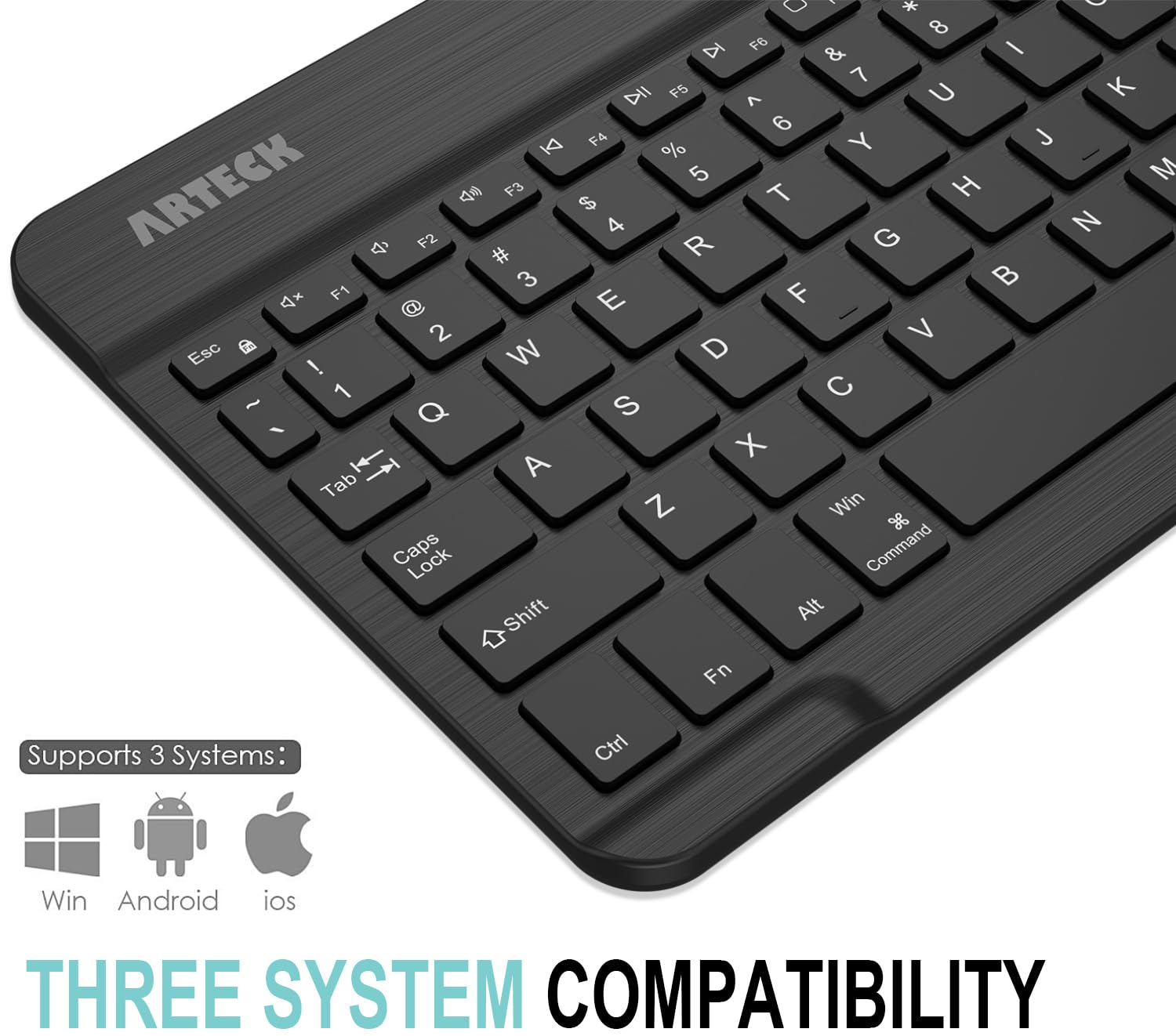 Arteck Universal Backlit 7 Colors Ultra Light Slim Portable Wireless Bluetooth 3.0 Keyboard For Ios Ipad Pro, Air, Mini, Android