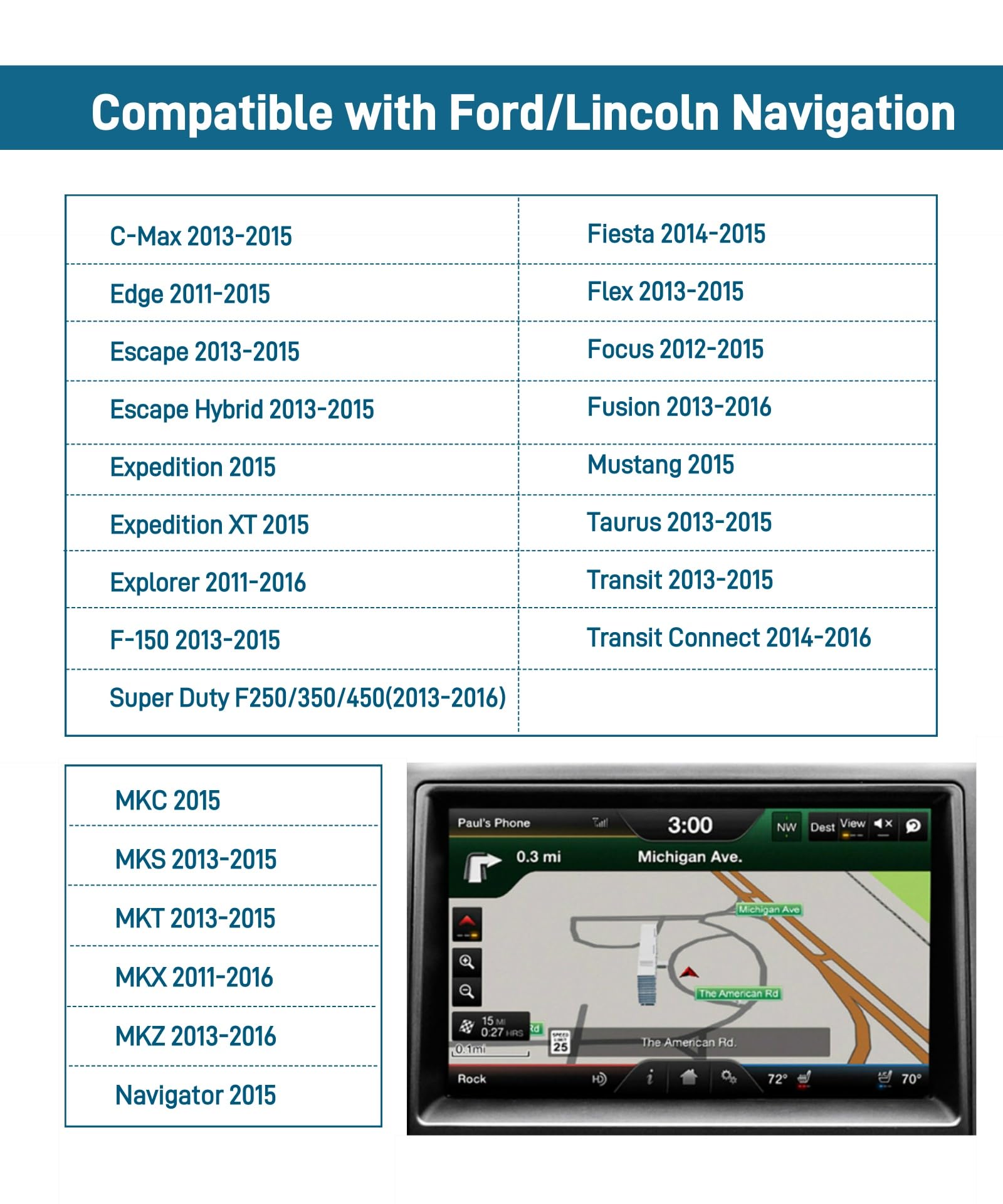 2024 Latest Version A15 Navigation Sd Card Fits For Ford/Lincoln,Sync Usa/Canada,Updated A15 Gm5T 19H449 Aj