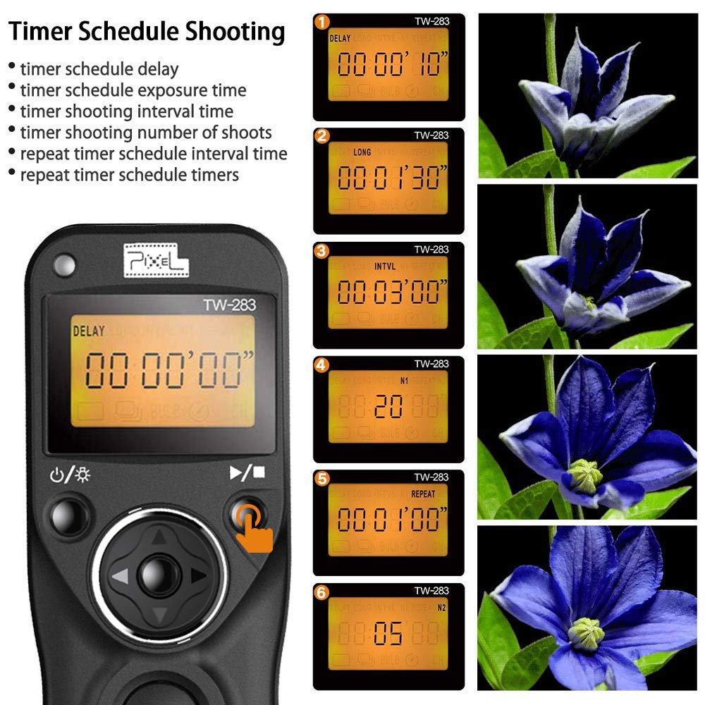 Pixel Dslr Camera Wireless Shutter Release Timer Remote Control Tw-283/Dc2 For Nikon D3100 D3200 D3300 D5000 D5100 D5200 D5300 D