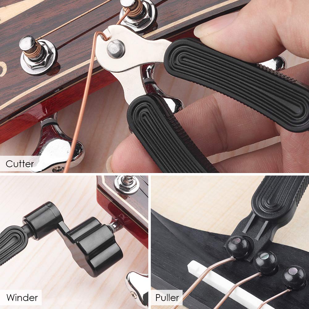 20 Pcs Guitar Picks With 2 Guitar Pick Holders And Guitar String Winder,Maxin Celluloid Guitar Picks With Guitar String Winder 3