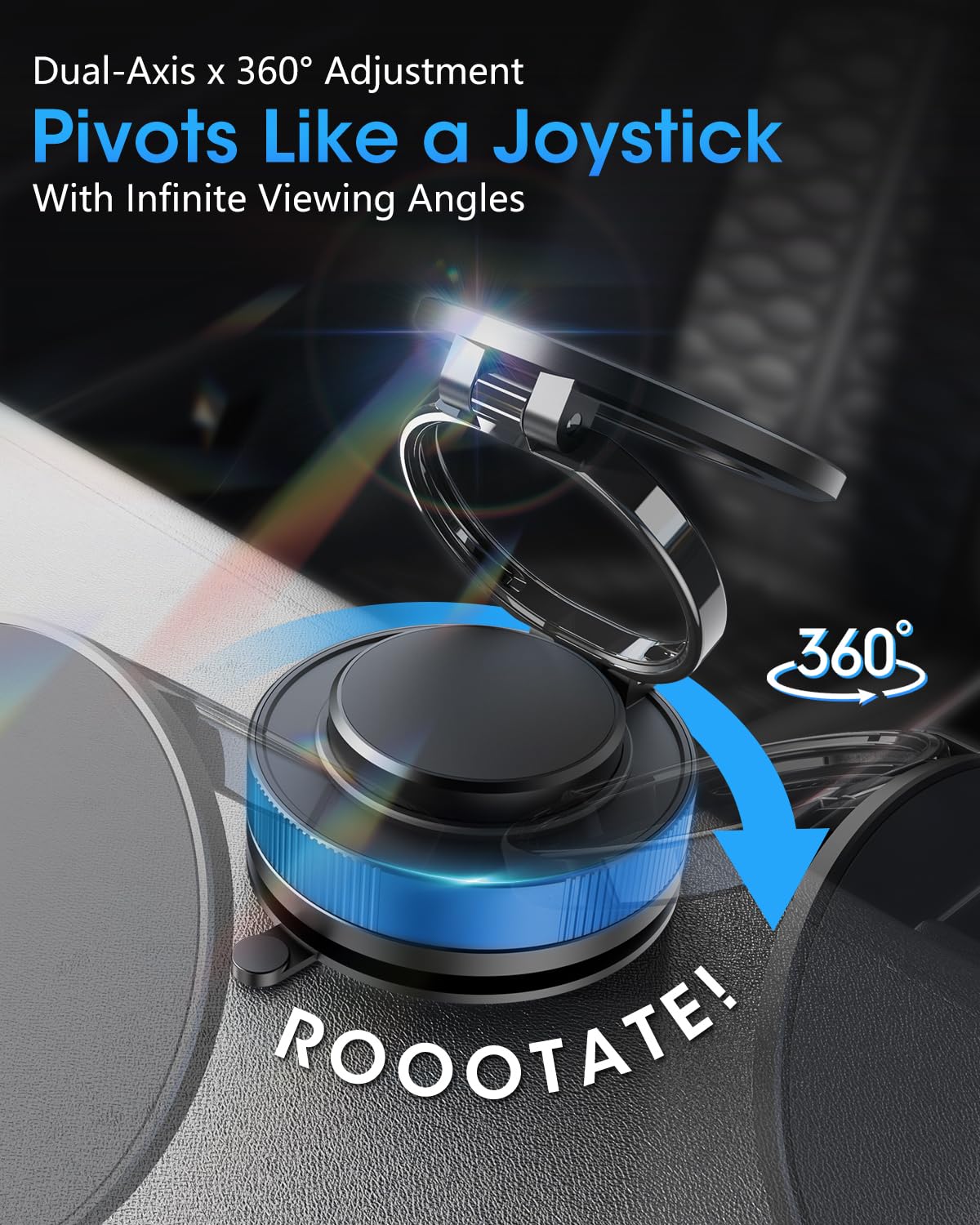 Kelybely For Magsafe Car Mount, 2025 Upgraded Magnetic Phone Holder For Car, Hands Free Suction Cup Cell Phone Holder Car Access