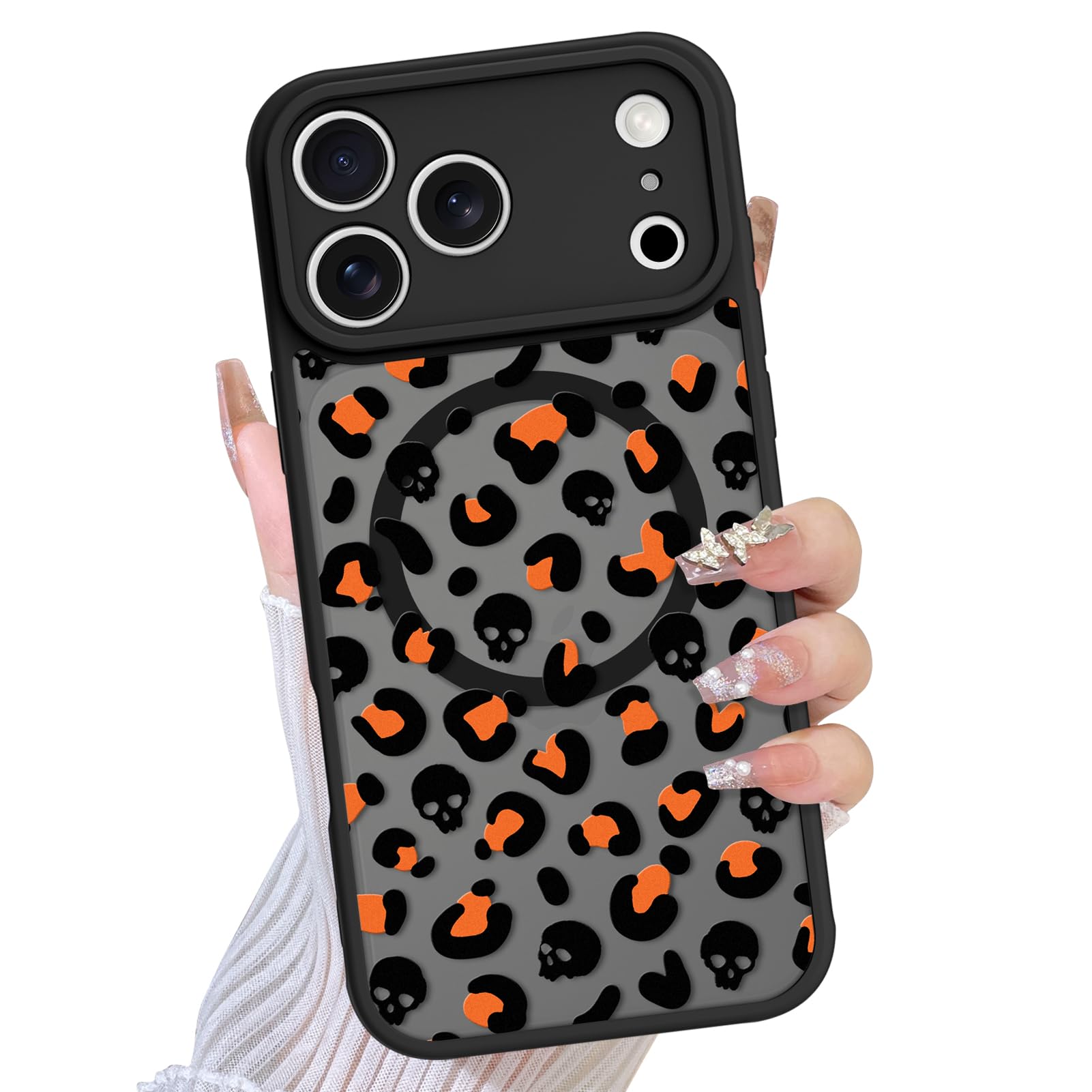 TEAUGHT Compatible with iPhone 17 Pro Max Case Support for MagSafe Cute Pattern Skeleton Leopard Print Cheetah Camera Protection