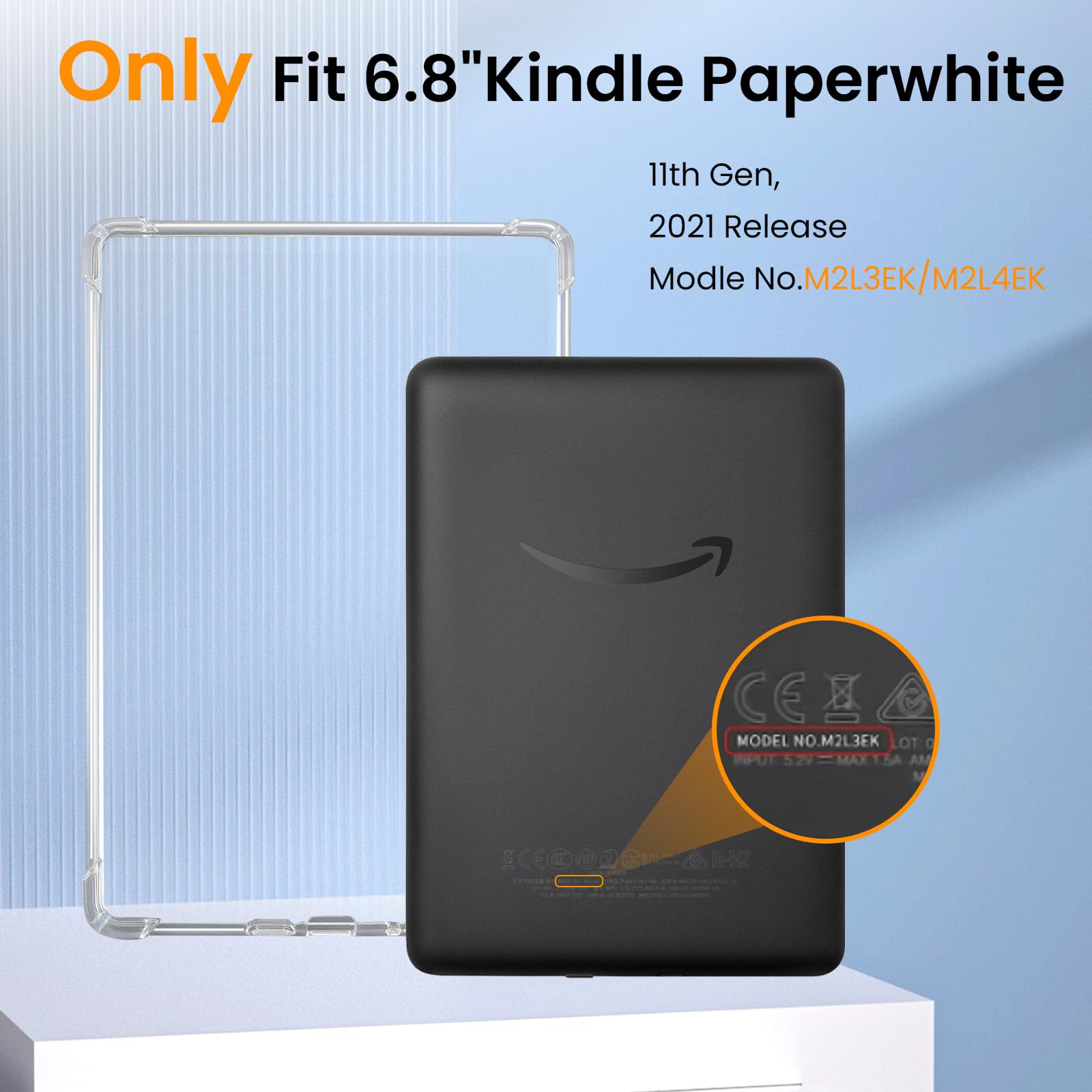 4 In 1 Clear Case With 2 Screen Protector And 50 Sticker For Kindle Paperwhite 11Th Gen 2021 & Signature Edition (6.8''),?All Ar