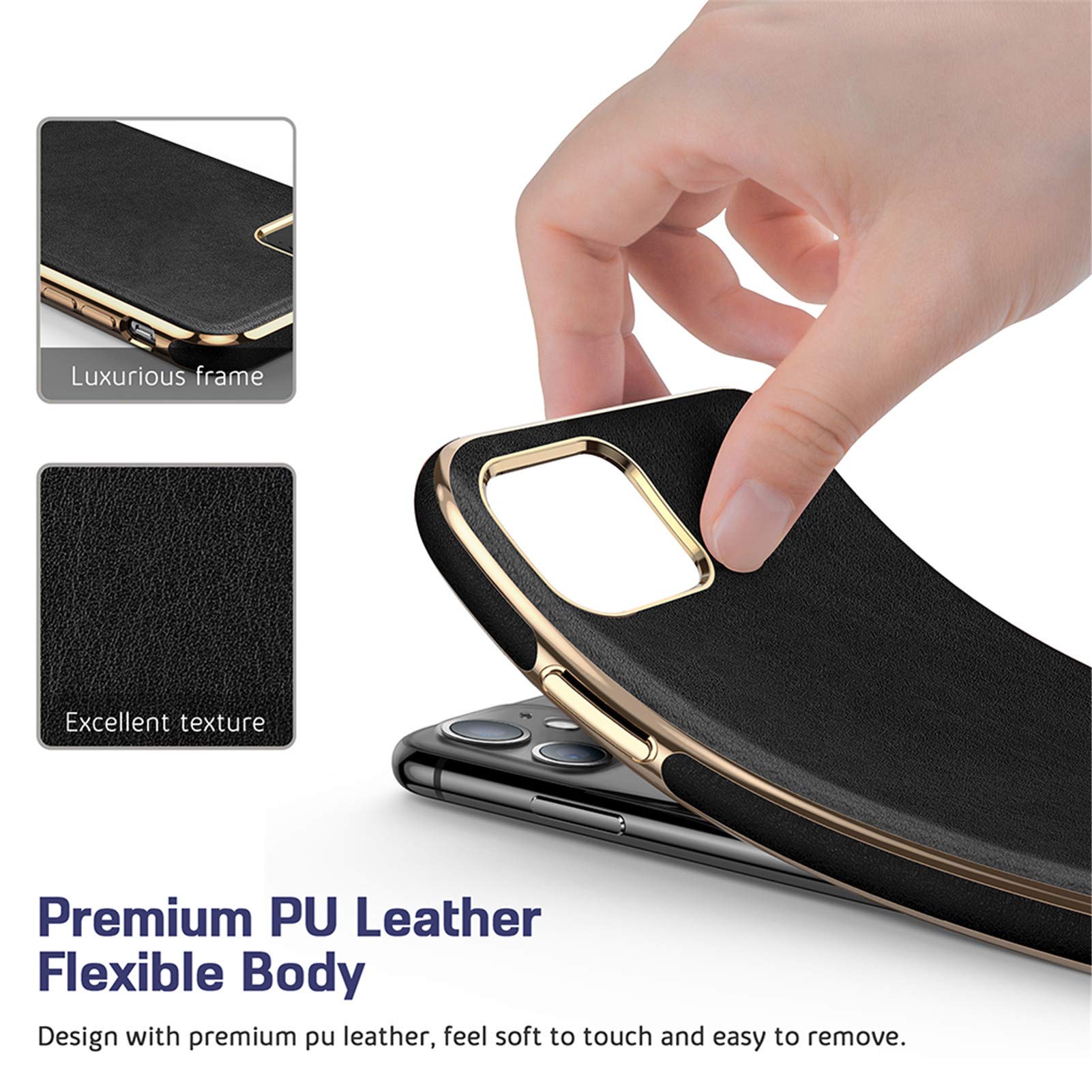 Lohasic For Iphone 11 Case, Thin Business Slim Premium Pu Leather Luxury Elegant Soft Anti Slip Scratch Resistant Full Protectiv
