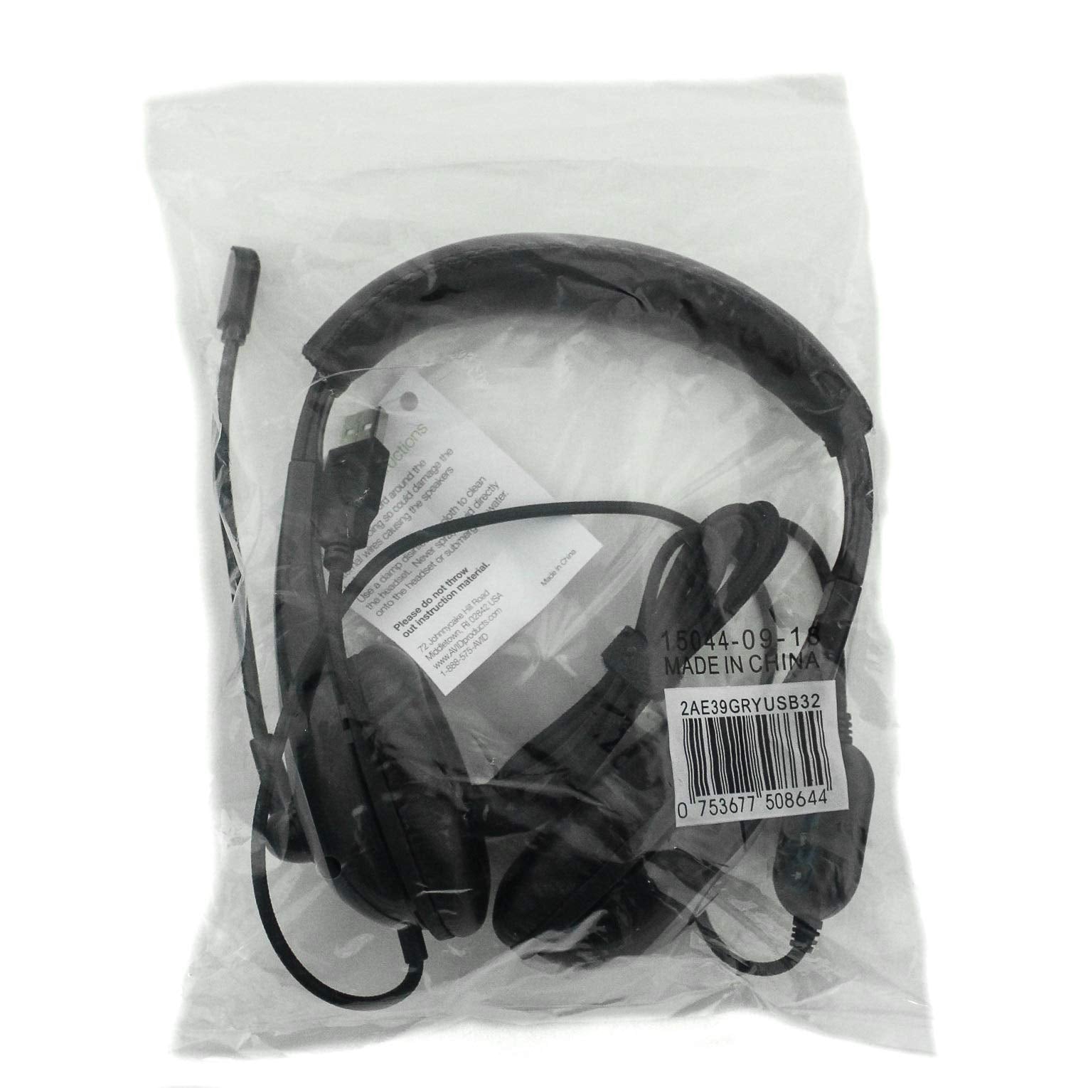 Avid Products Education Headphones With Microphone - Stereo - Black, Gray - Usb - Wired - Over-The-Head - Binaural - Circumaural