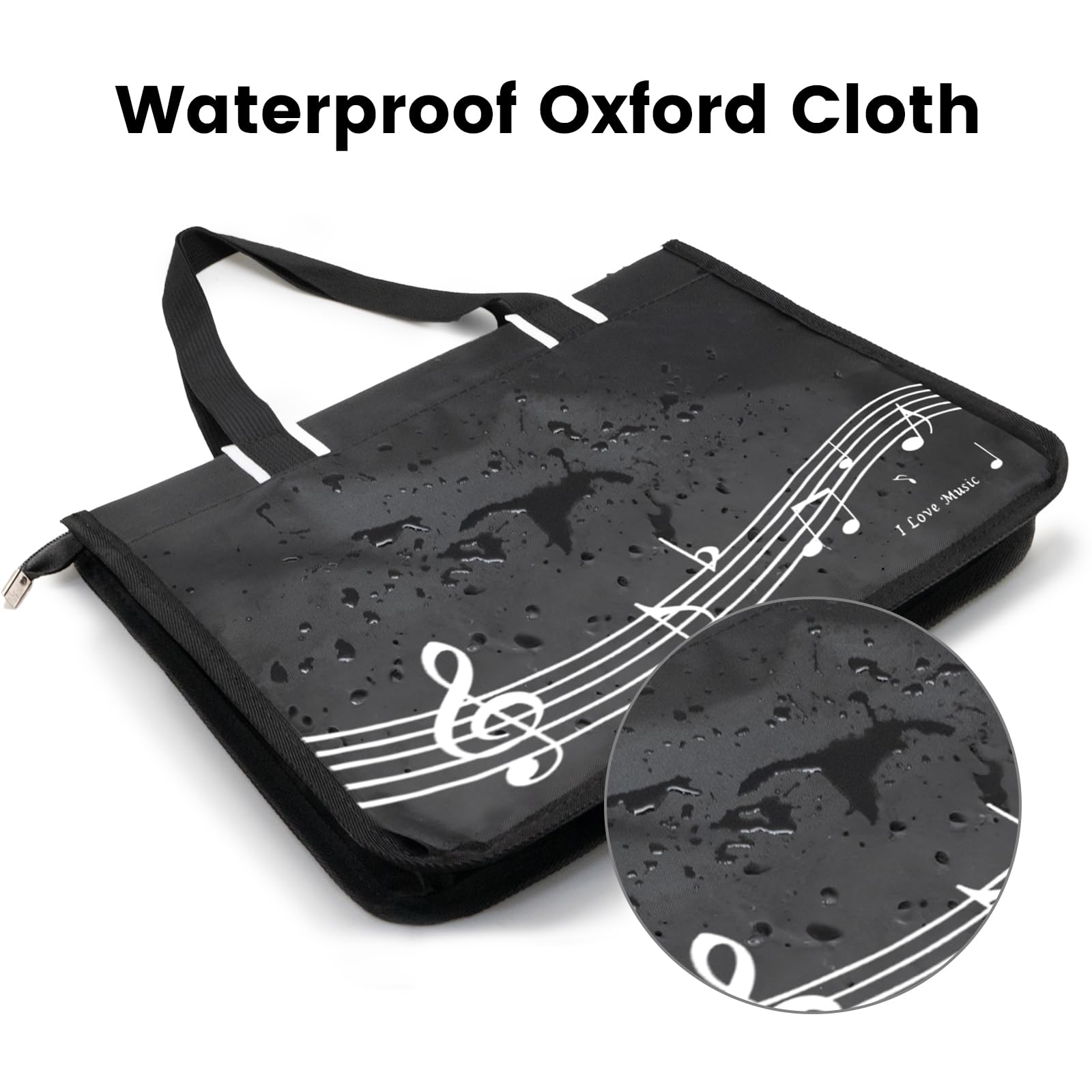 Bestsounds Piano Bag, Zipper Waterproof Music Book Tote Bag Piano Accessories For Students Kids, Women, Gifts For Musicians (Bla