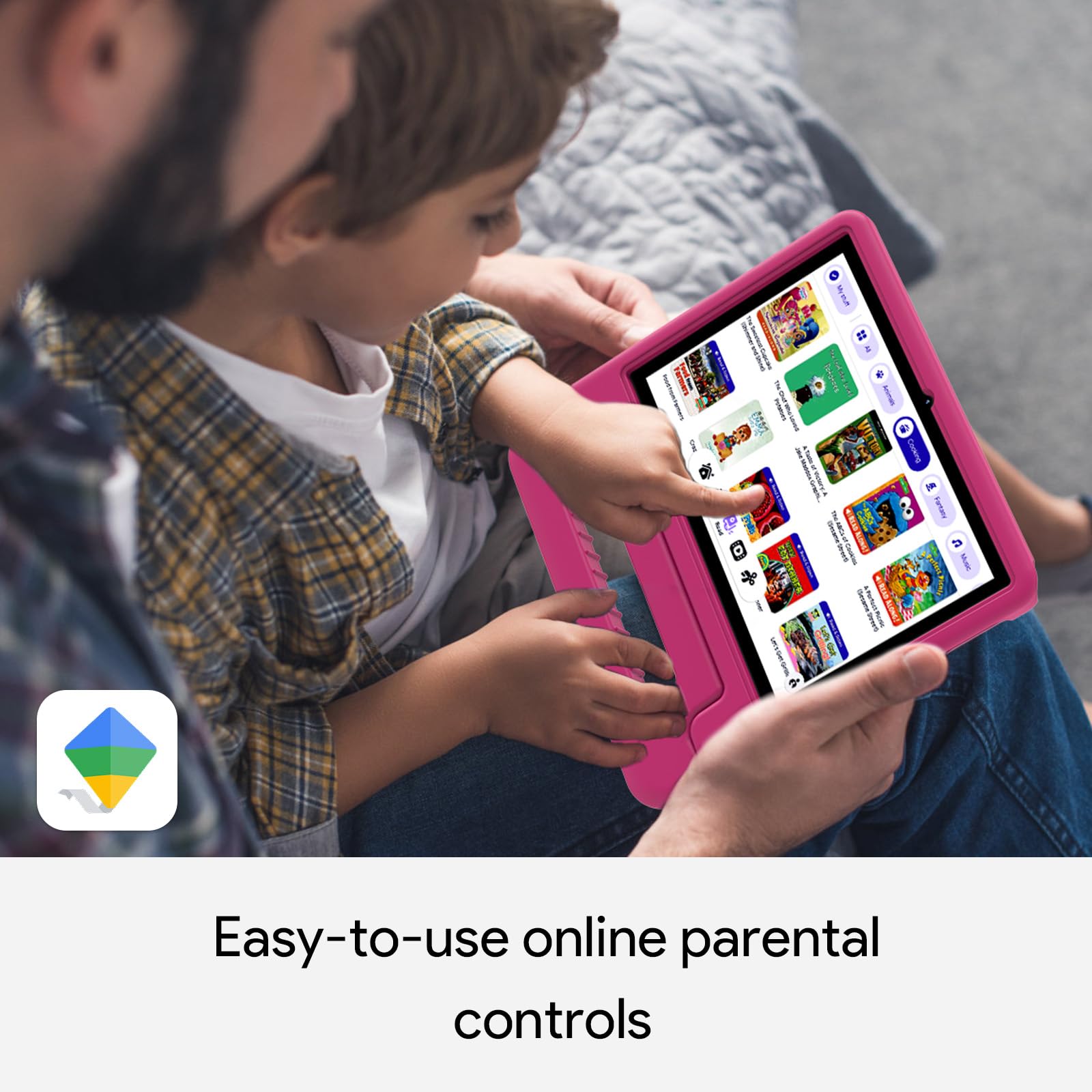 Uemxdox 2024 Upgraded Kids Tablet, 10.1 Inch Android 14 Tablet For Kids With Case Included, Octa Core Cpu, 4Gb Ram 64Gb Rom(1Tb