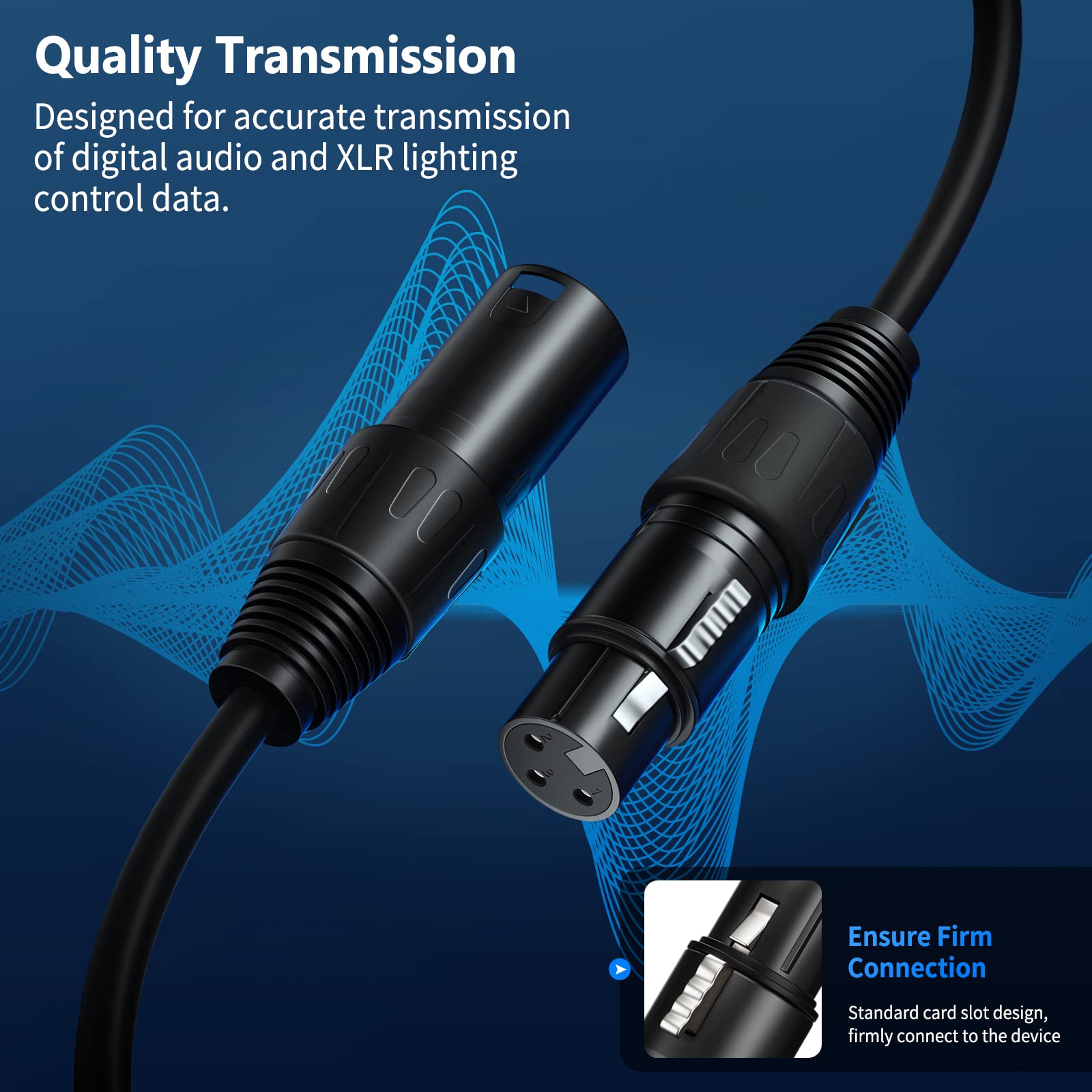 Neewer 10 In 1 Mega Value Pack With 6.5 Feet / 2 Metres Xlr Stage Light Cable Wire 3 Pin Xlr Male To Female Connector For Moving