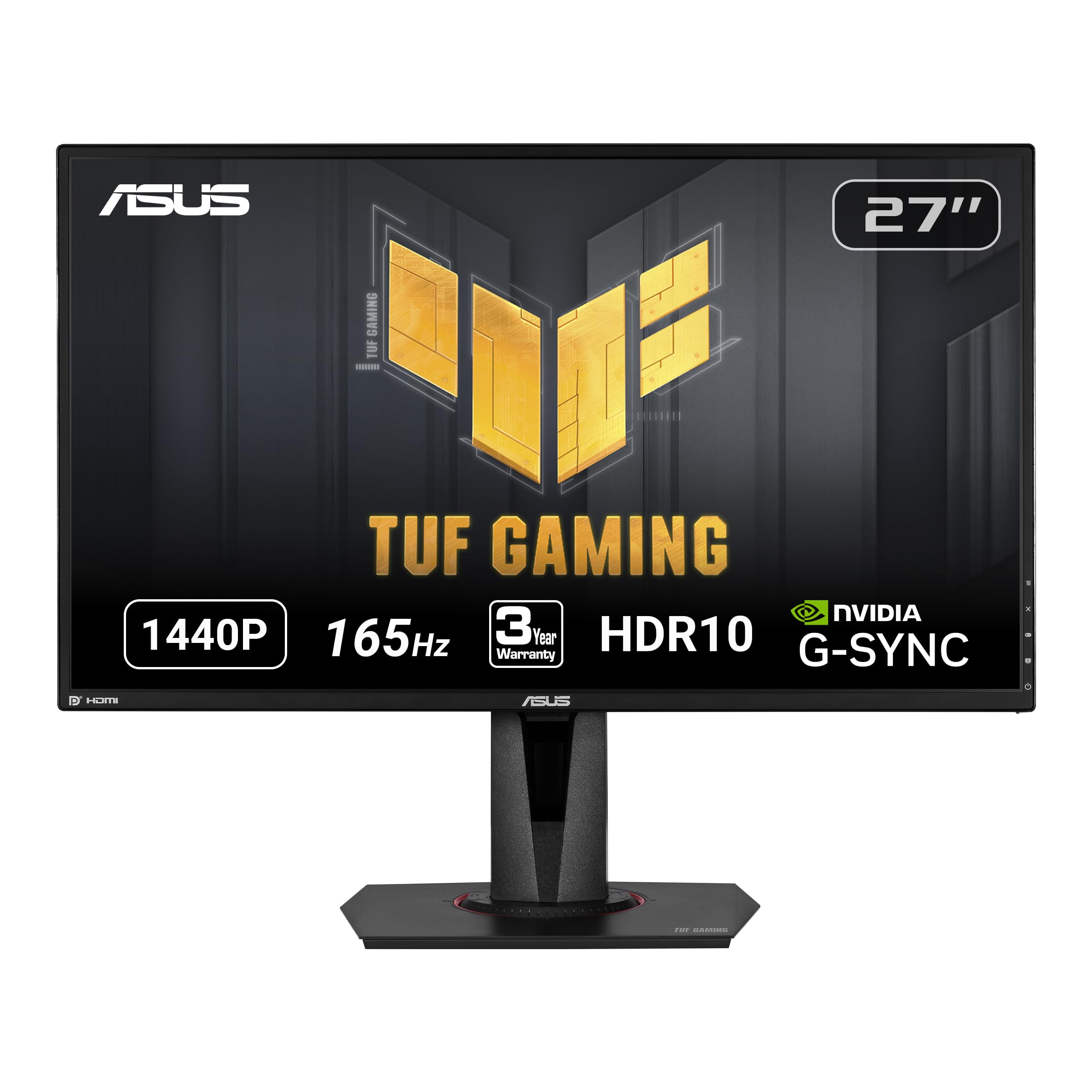 Asus Tuf Gaming 27'' 2K Hdr Gaming Monitor (Vg27Aq)   Wqhd (2560 X 1440), 165Hz (Supports 144Hz), 1Ms, Extreme Low Motion Blur,