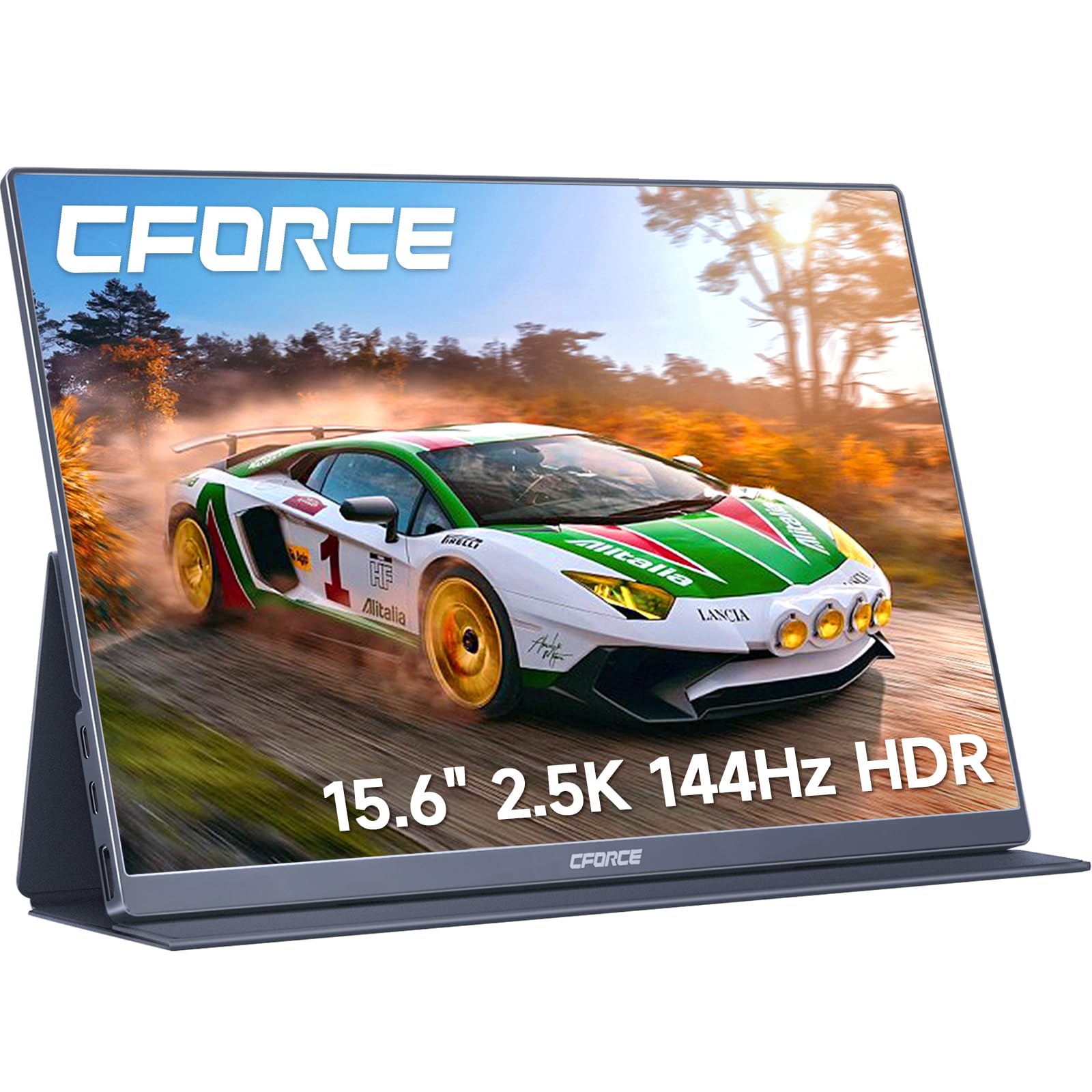 C Force Portable Monitor 15.6Inch 2.5K Qhd 2560X1440 144Hz 100% P3 Usb C, Hdmi High Refresh Rate Computer Display Hdr Ips Gaming