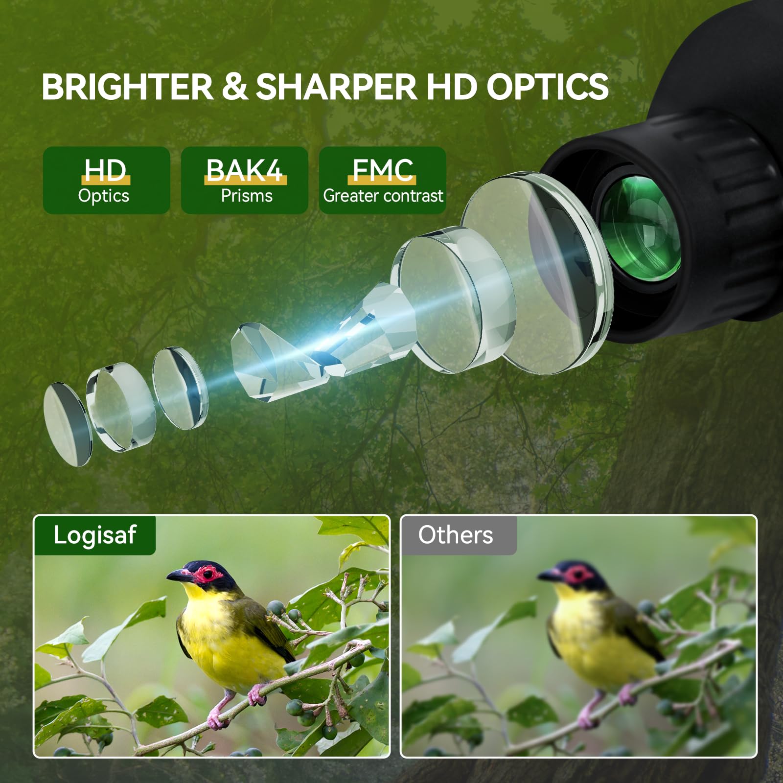 Binoculars For Adults And Kids, 10X25 Small Compact Binoculars With Low Light Vision, Easy Focus Hunting For Bird Watching, Wate