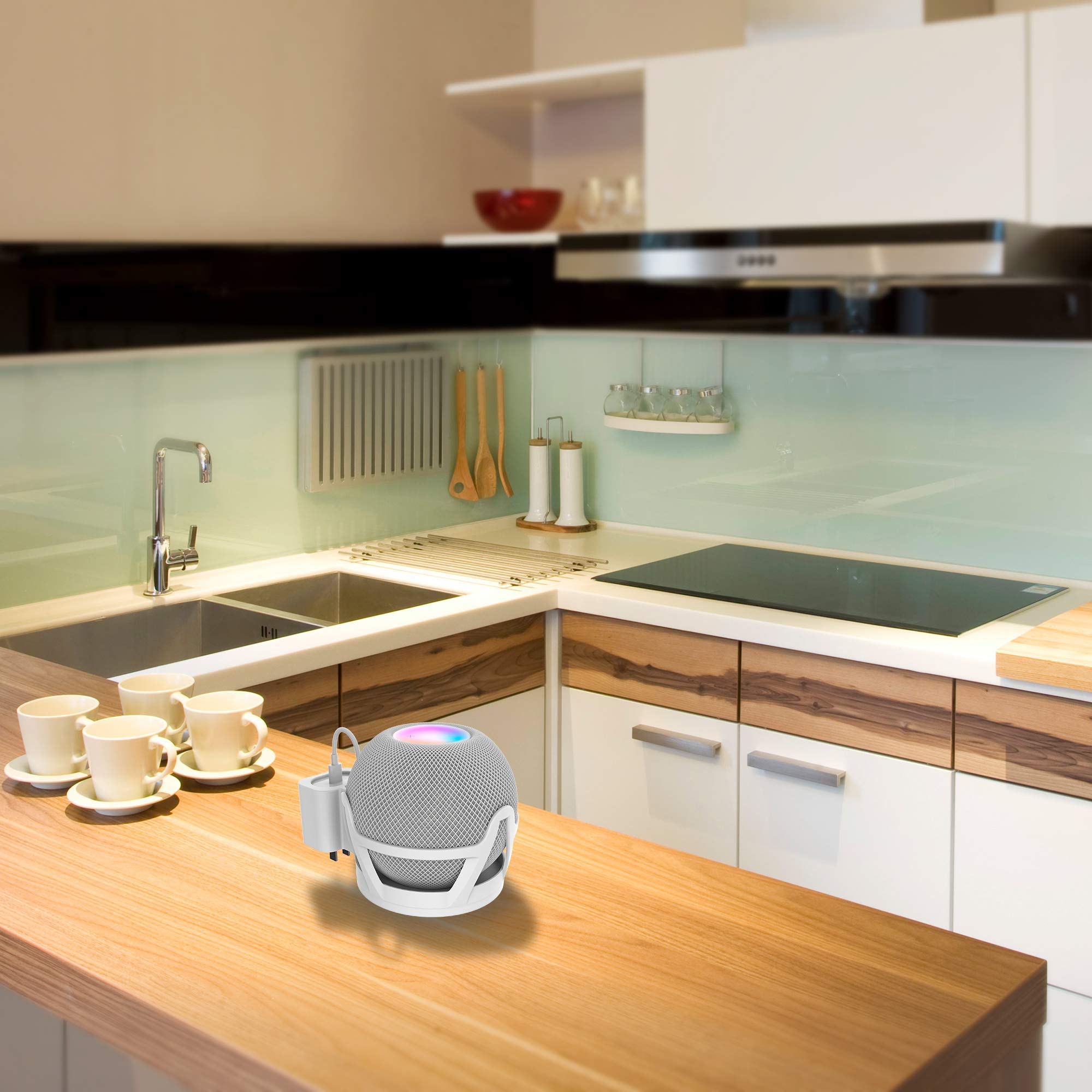 Lcrystal Speaker Mount For Homepod Mini, Wall Mount Holder Speaker Bracket For Space Saving, Cable Management, Cleaner Look (Whi