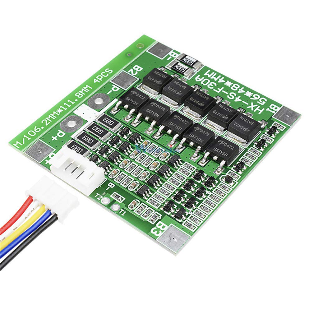 HiLetgo 14.8V 4S 30A 18650 Li-ion Lithium Battery BMS PCB Integrated Circuits Protection Board Cell Balance