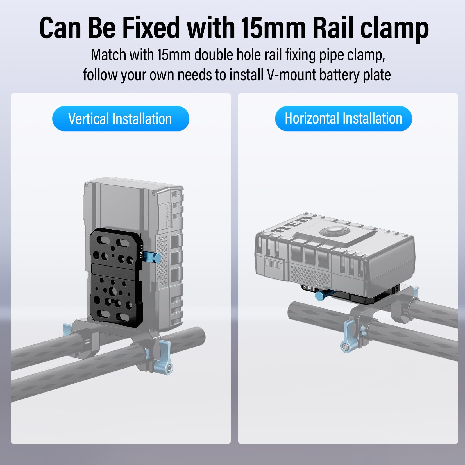Sirui Mini V Mount Battery Plate, Small V Mount Adapter With 1/4', 3/8', M4, And M3 Multi Threads, Sc Vm B