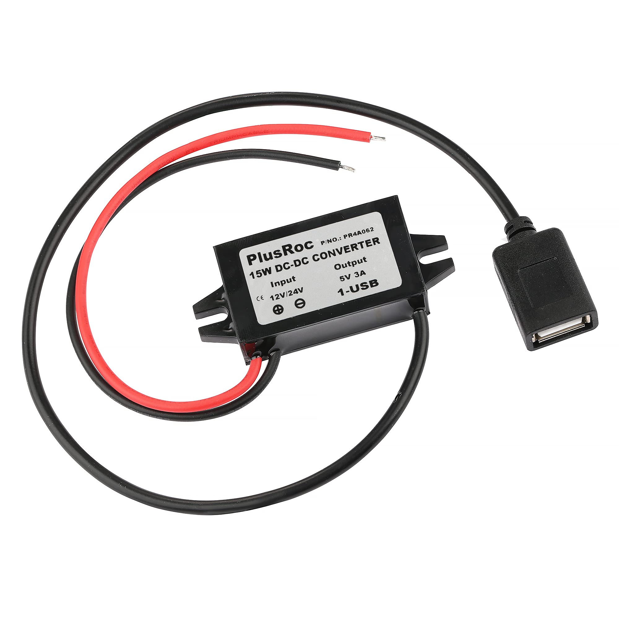 Plusroc Waterproof 12V/24V To 5V Converter Dc Dc Step Down Module Power Adapter (Usb A Female Connector)