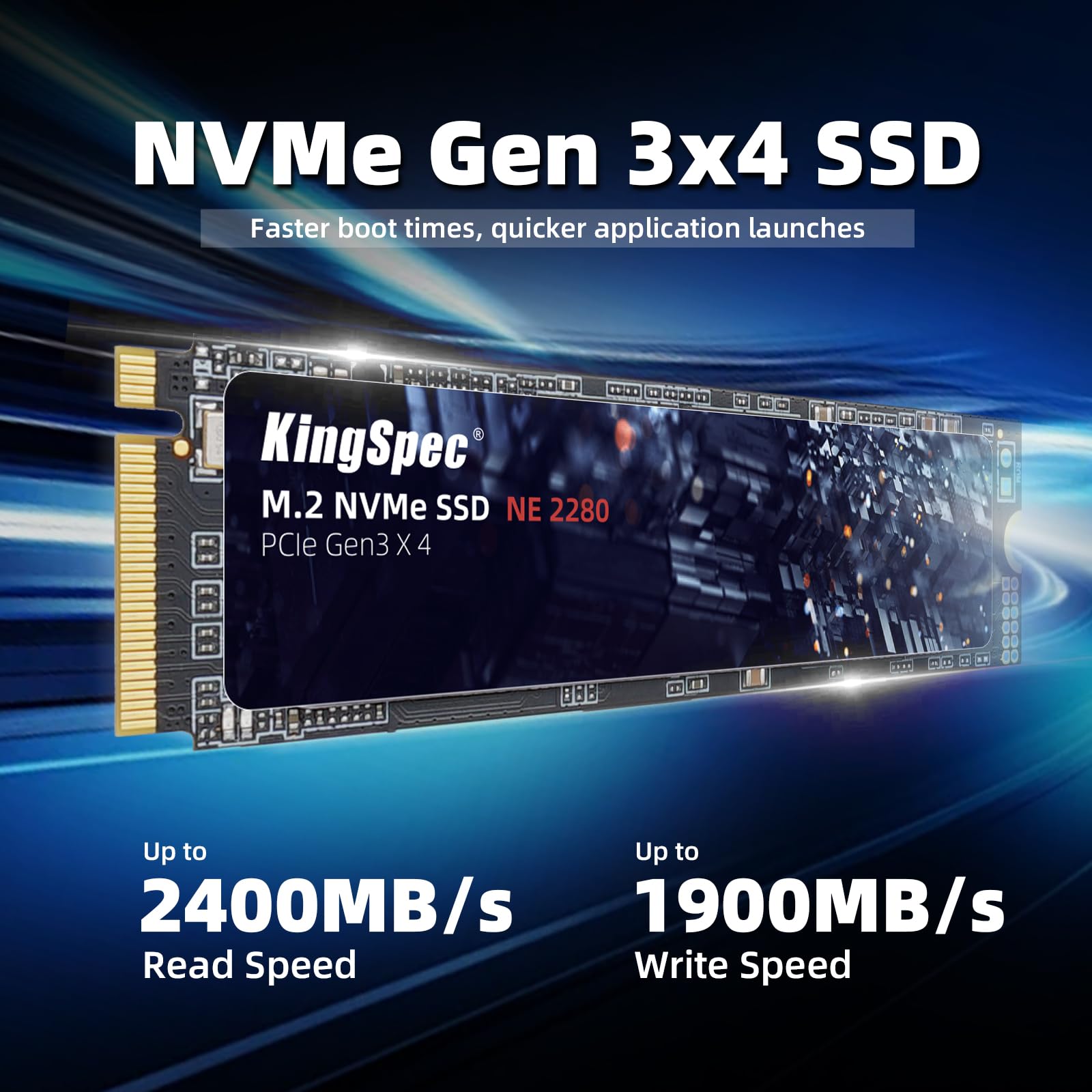 Kingspec Ssd 512Gb, M.2 Nvme Gen3X4 Ssd 2280   Up To 2400Mb/S, Internal Solid State Drive With 3D Nand Flash, Compatible With De