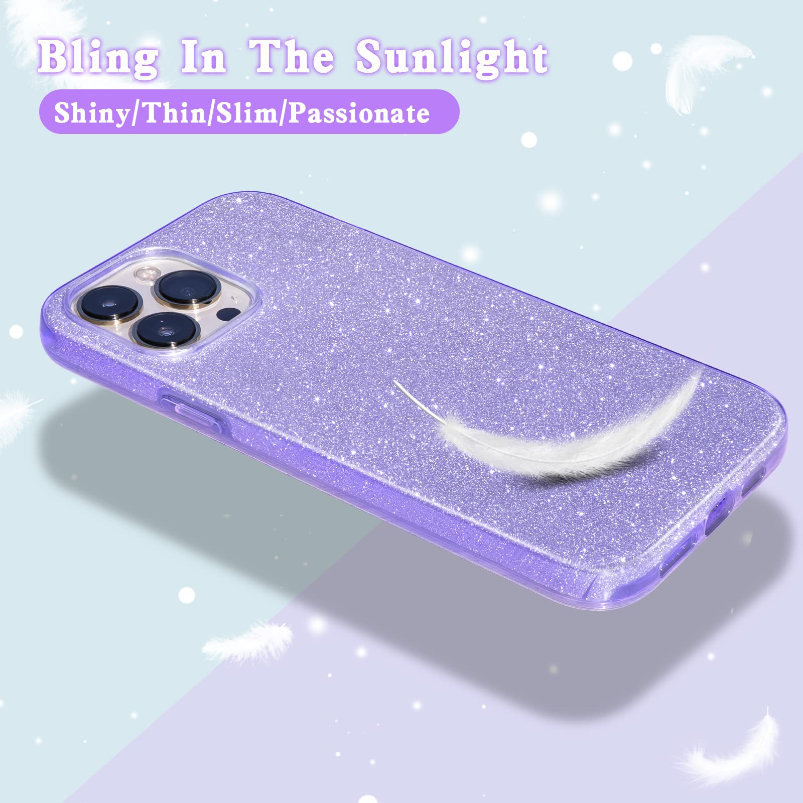 MATEPROX iPhone 13 Pro Bling Sparkle Protective Case TPU Purple 6.1 inch