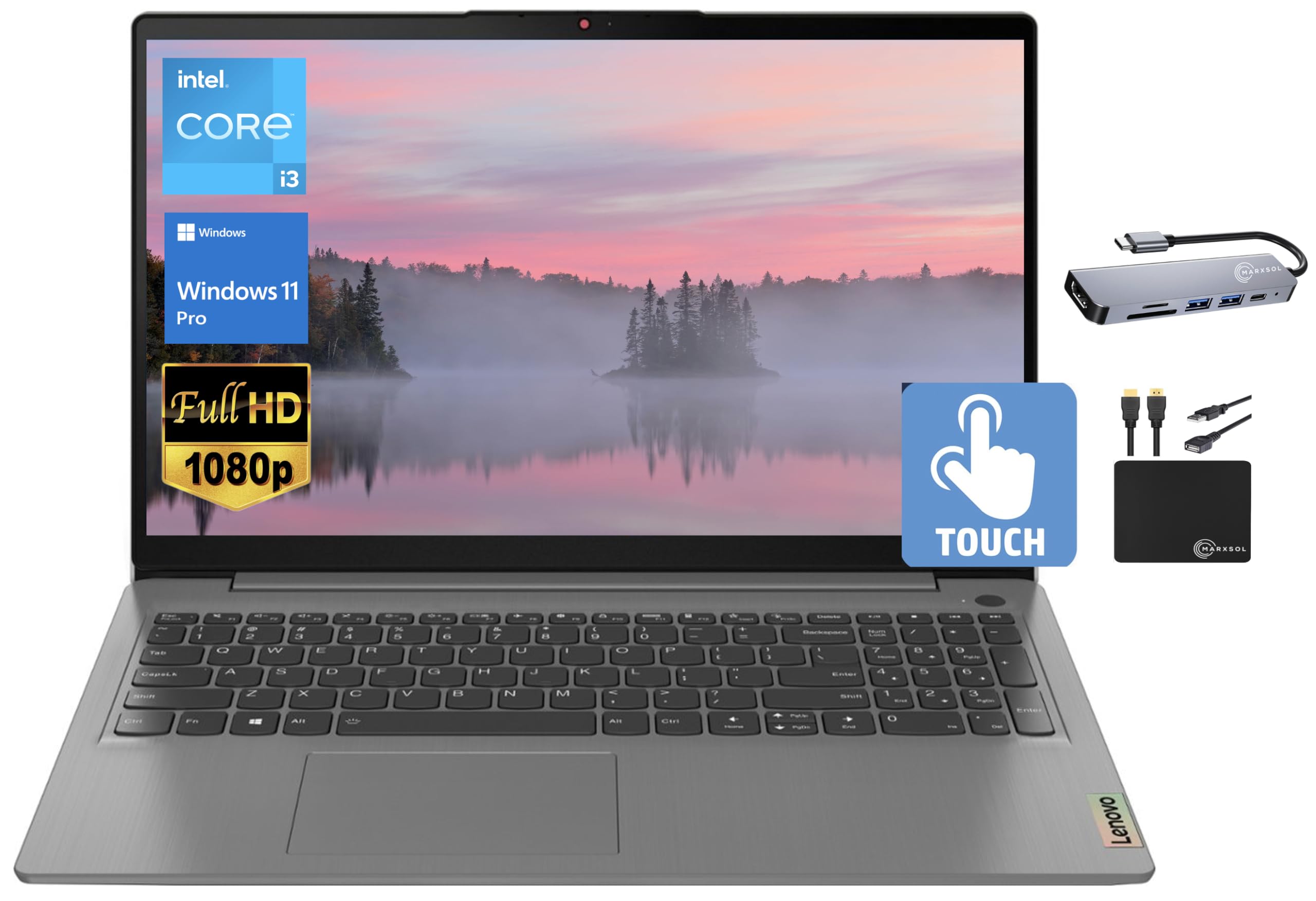 Lenovo Ideapad 3I Business Laptop 2023, 15.6'' Fhd Ips Touchscreen, Intel Core I3 1115G4 (Upto 4.10 Ghz), 16Gb Ram, 512Gb Ssd, U