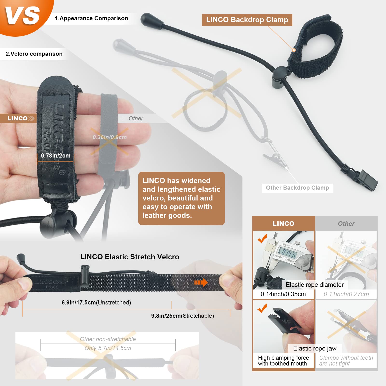 Linco Lincostore Backdrop Clamp Adjustable Heavy Duty Black Clamps 12 Pack For Photo Studio Backdrop Muslin, Camera Flash Bracke