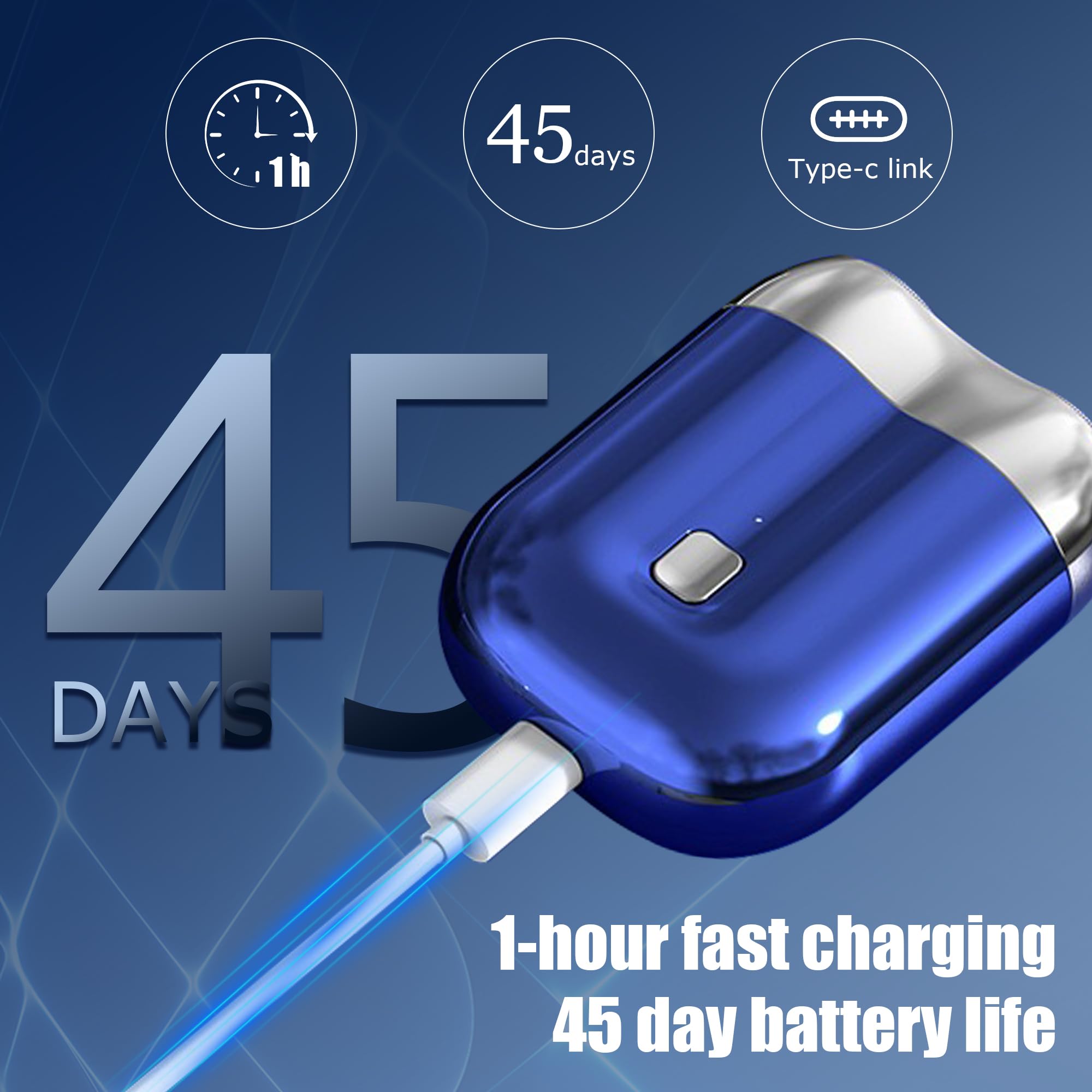 Mini Electric Shaver, Portable Dual Head Electric Shaver For Men, Waterproof Usb Electric Mini Razor, Travel Pocket Electric Sha