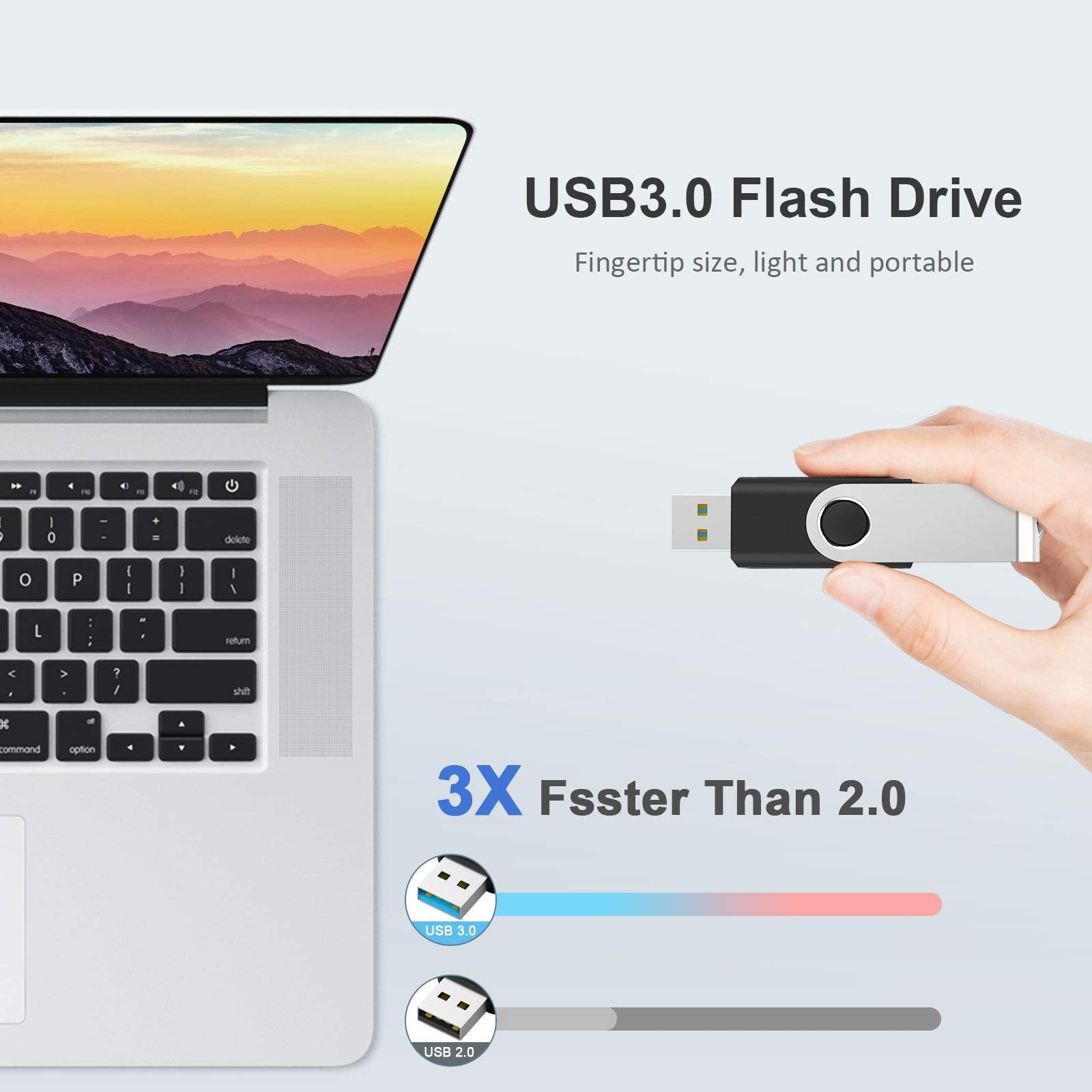 Kootion 5 Pack 32Gb Usb 3.0 Flash Drives Swivel Flash Drive 3.0 Thumb Drives Usb Drive 3.0 High Speed Pen Drives 32G Memory Stic