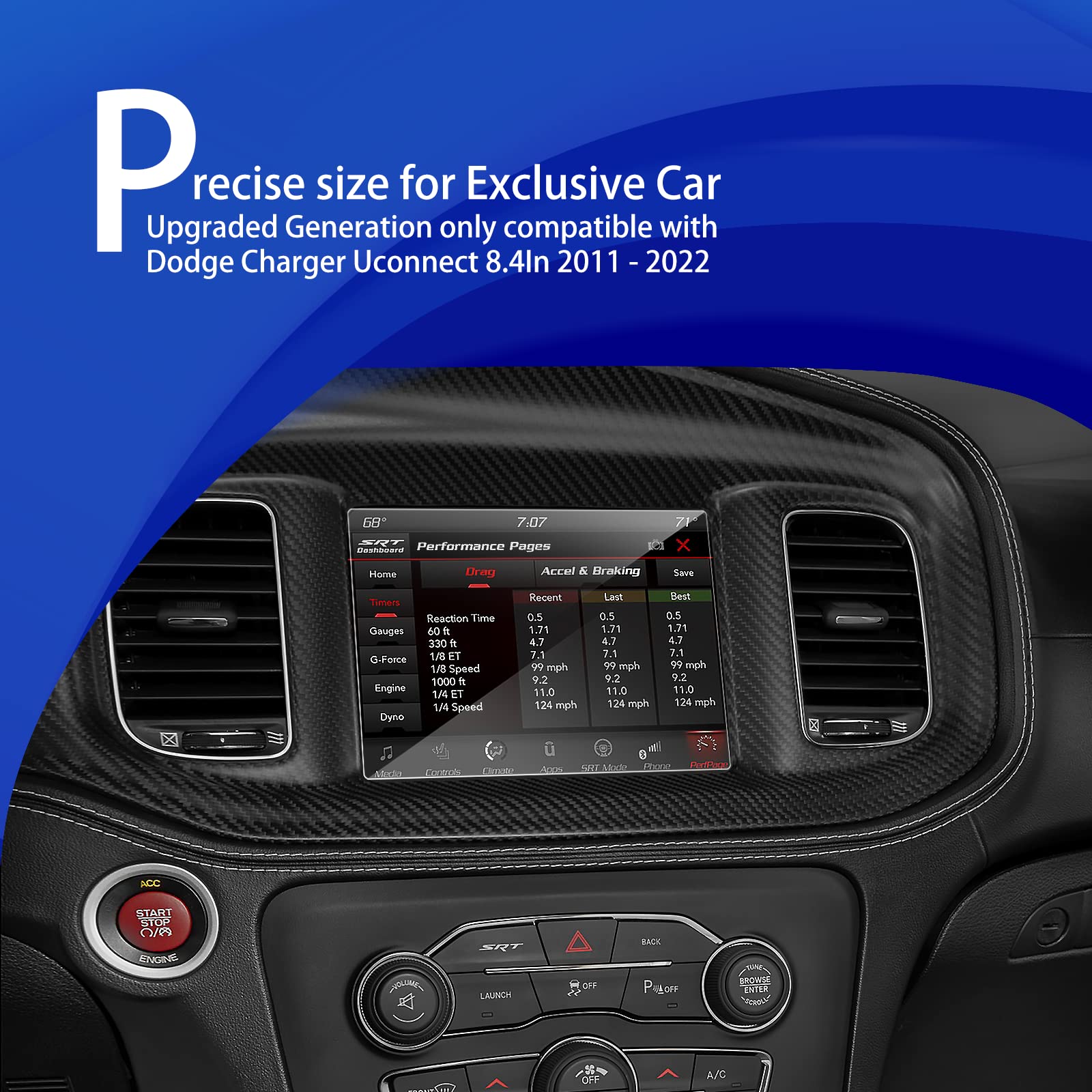 Xxciwp 2Pack 2023 Dodge Charger Screen Protector Dodge Charger 2011 2023 Scat Pack Screen Protector 8.4Inch Uconnect Touchscreen