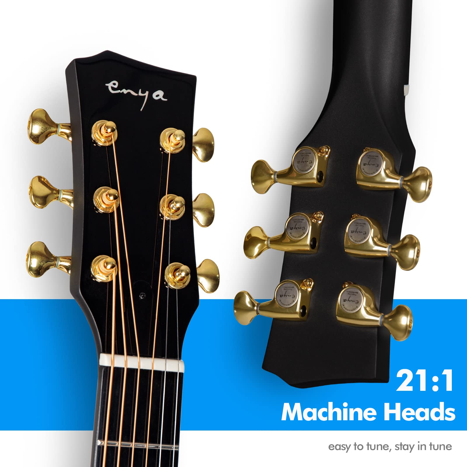 Enya Carbon Fiber Acoustic Electric Guitar X4 Pro Mini Acousticplus 36    3/4 Sized Guitar Bundle With Hard Case, Leather Strap,